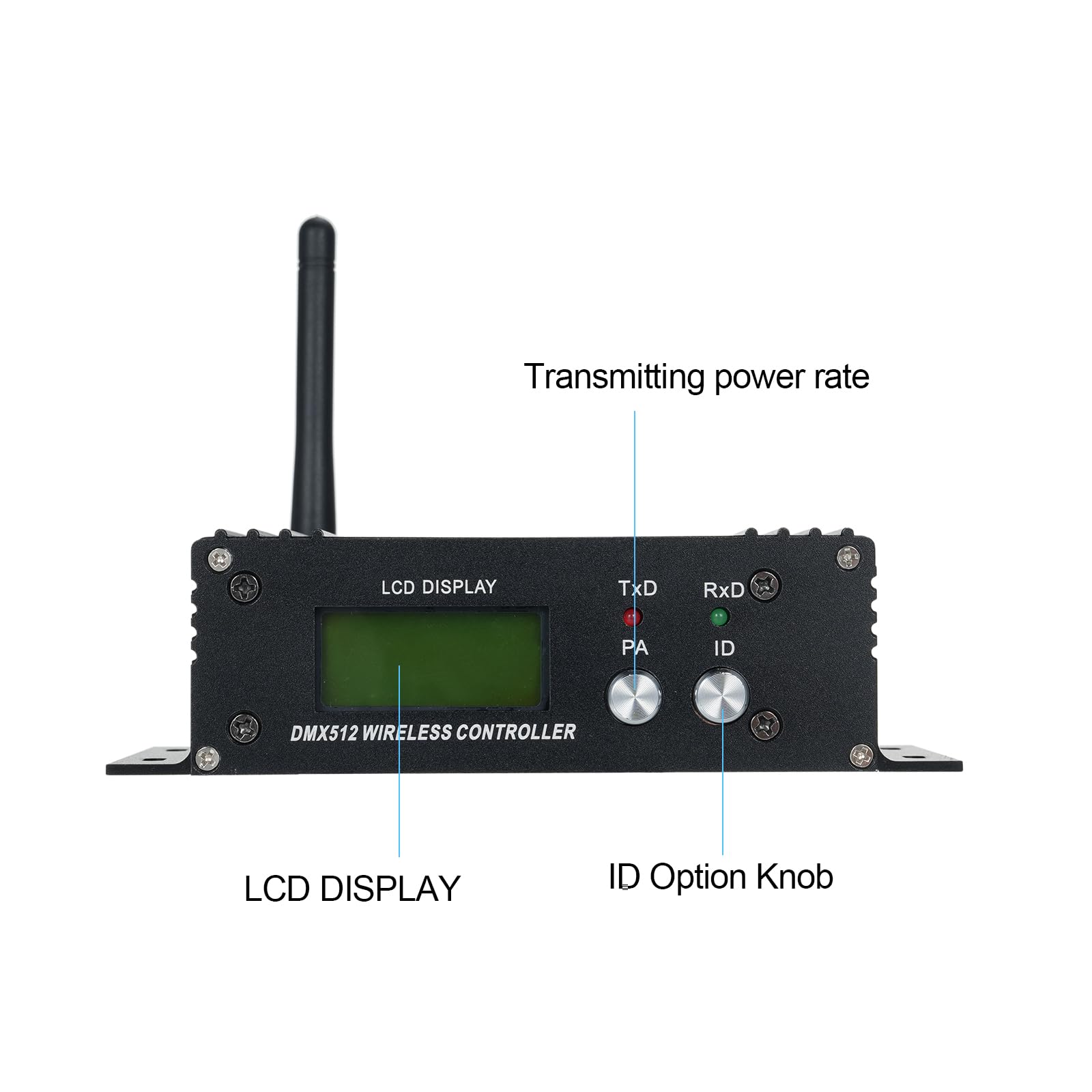DMX512 2.4G Wireless Controller Transmitter Receiver LCD Display Power Adjustable Repeater Lighting Controller 35 Groups ID Coding for Party DJ Show Club LED Stage Disco KTV Stage Light - Image 4