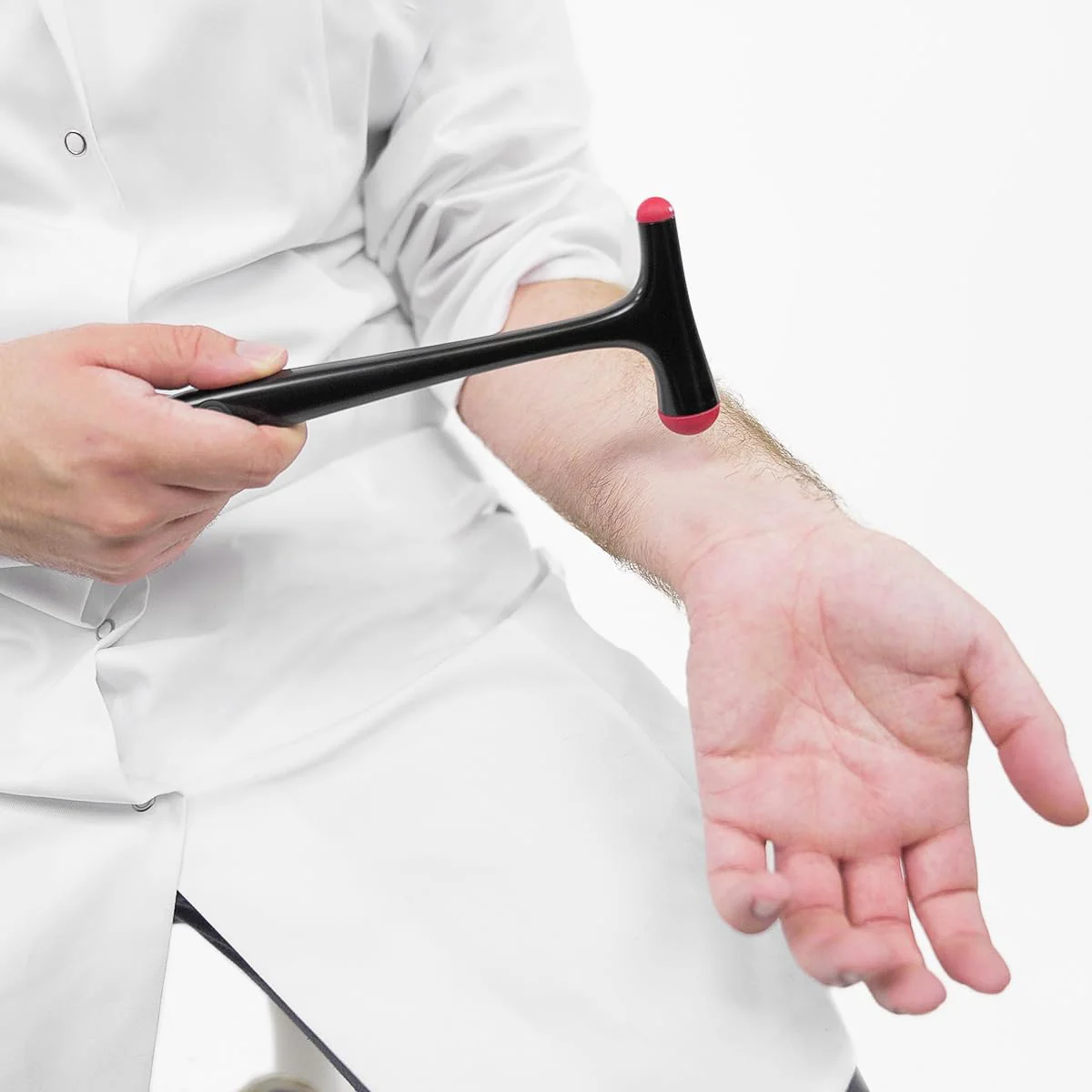 DocCheck Thïngs "Clôppe" Reflex Hammer - Red Dot Design Award 2022, Neurological Reflex Hammer According to Trömner, Pointed Handle for Skin and Surface Reactions, Aluminium (Black) black - Image 4