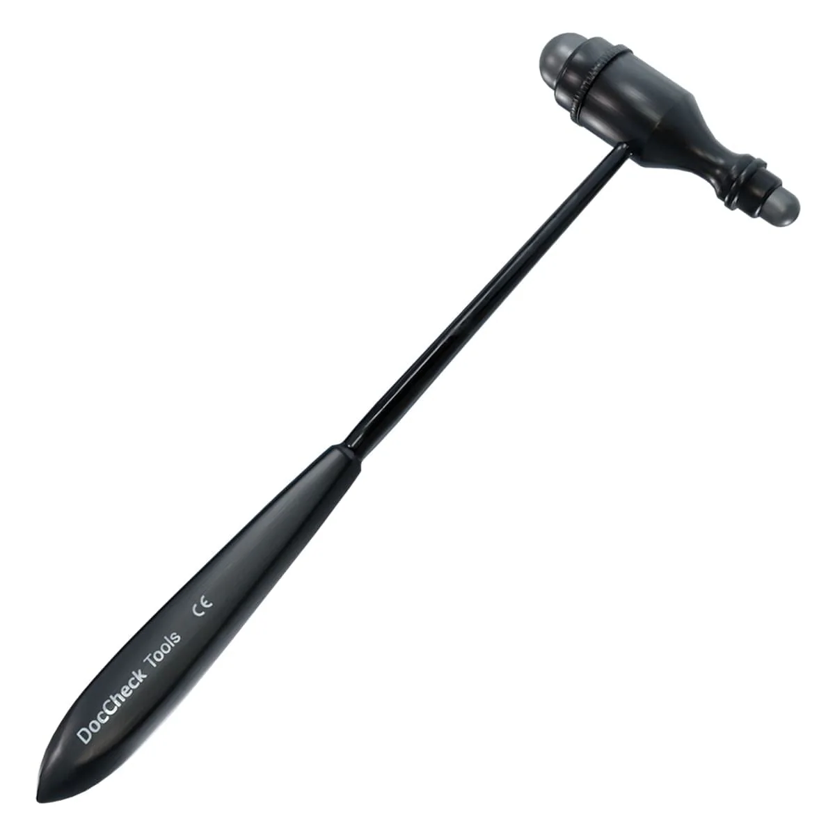 DocCheck Trömner Reflex Hammer "Klopp" - Metal Handle, Neurological Grip Tip for Stretching and Skin Reflexes, Heavy Hammer Head, Easy Disinfection, Available in Various Colours (Black) black