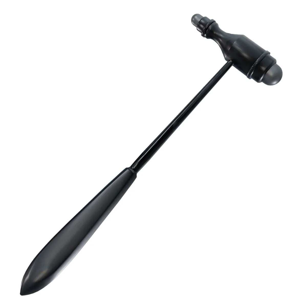 DocCheck Trömner Reflex Hammer "Klopp" - Metal Handle, Neurological Grip Tip for Stretching and Skin Reflexes, Heavy Hammer Head, Easy Disinfection, Available in Various Colours (Black) black - Image 2
