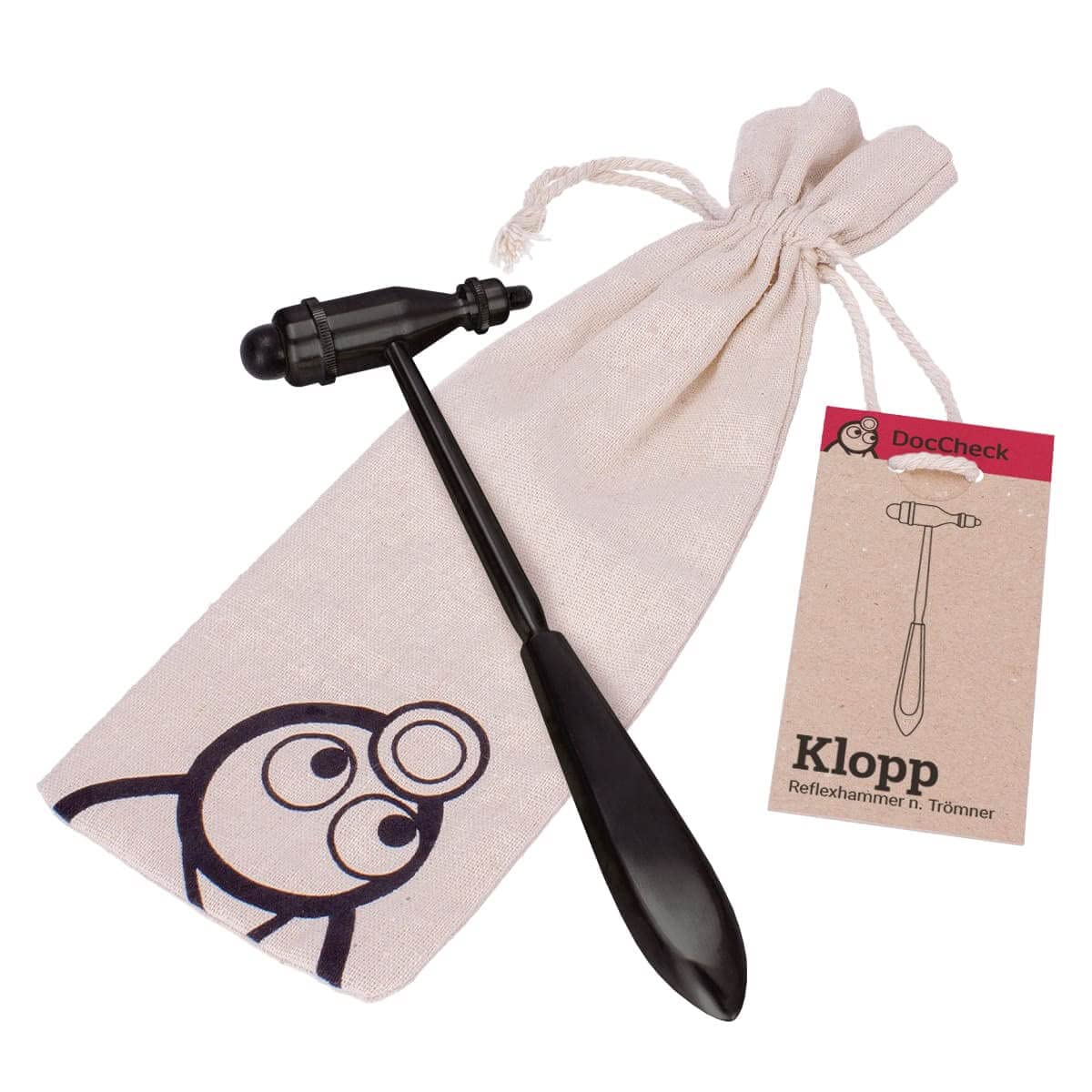 DocCheck Trömner Reflex Hammer "Klopp" - Metal Handle, Neurological Grip Tip for Stretching and Skin Reflexes, Heavy Hammer Head, Easy Disinfection, Available in Various Colours (Black) black - Image 4
