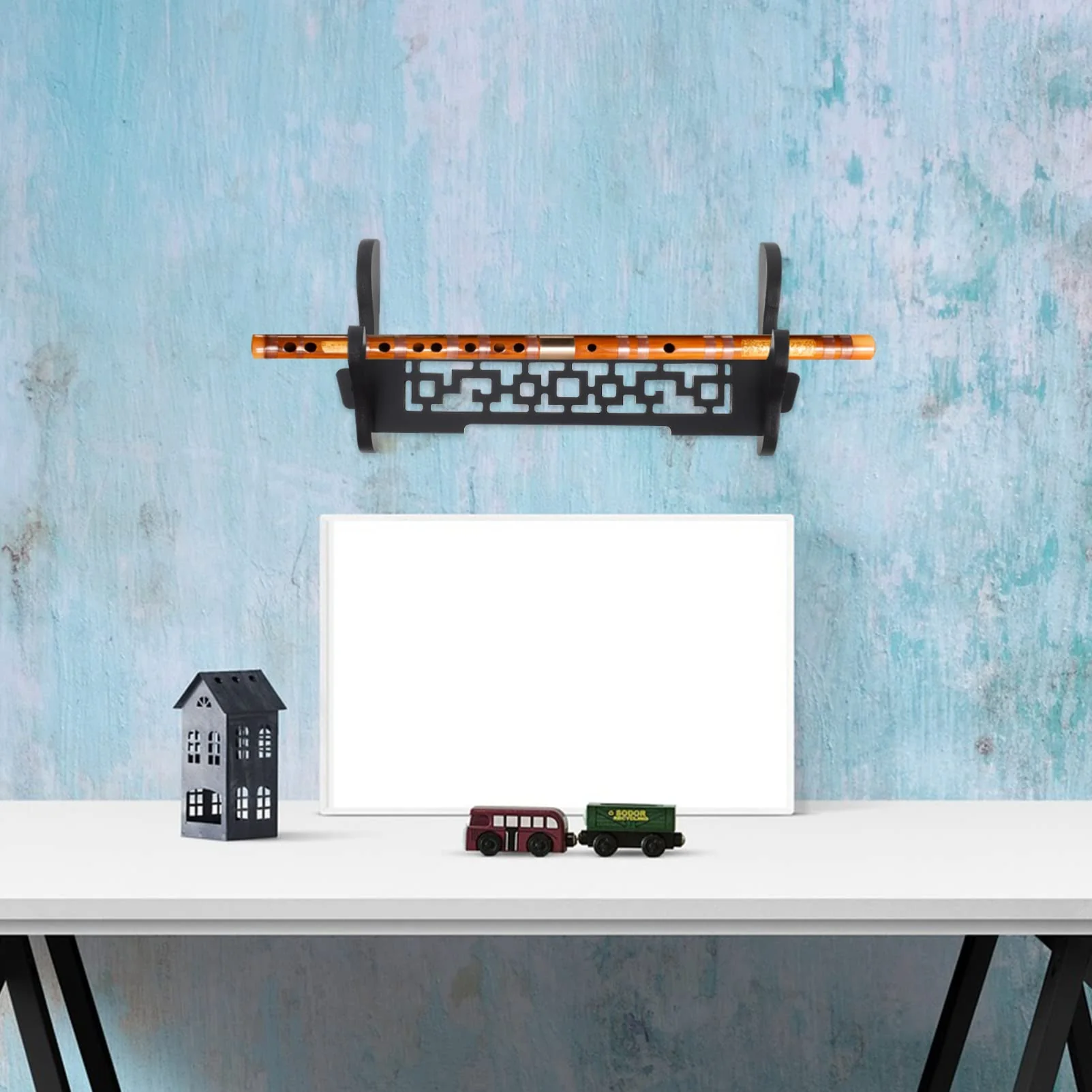 DOITOOL Flute Rack Wall Mount Flute Stand Wall Display Flute Holder Single Layer Swords Rack Samurai Swords Hanger - Image 5