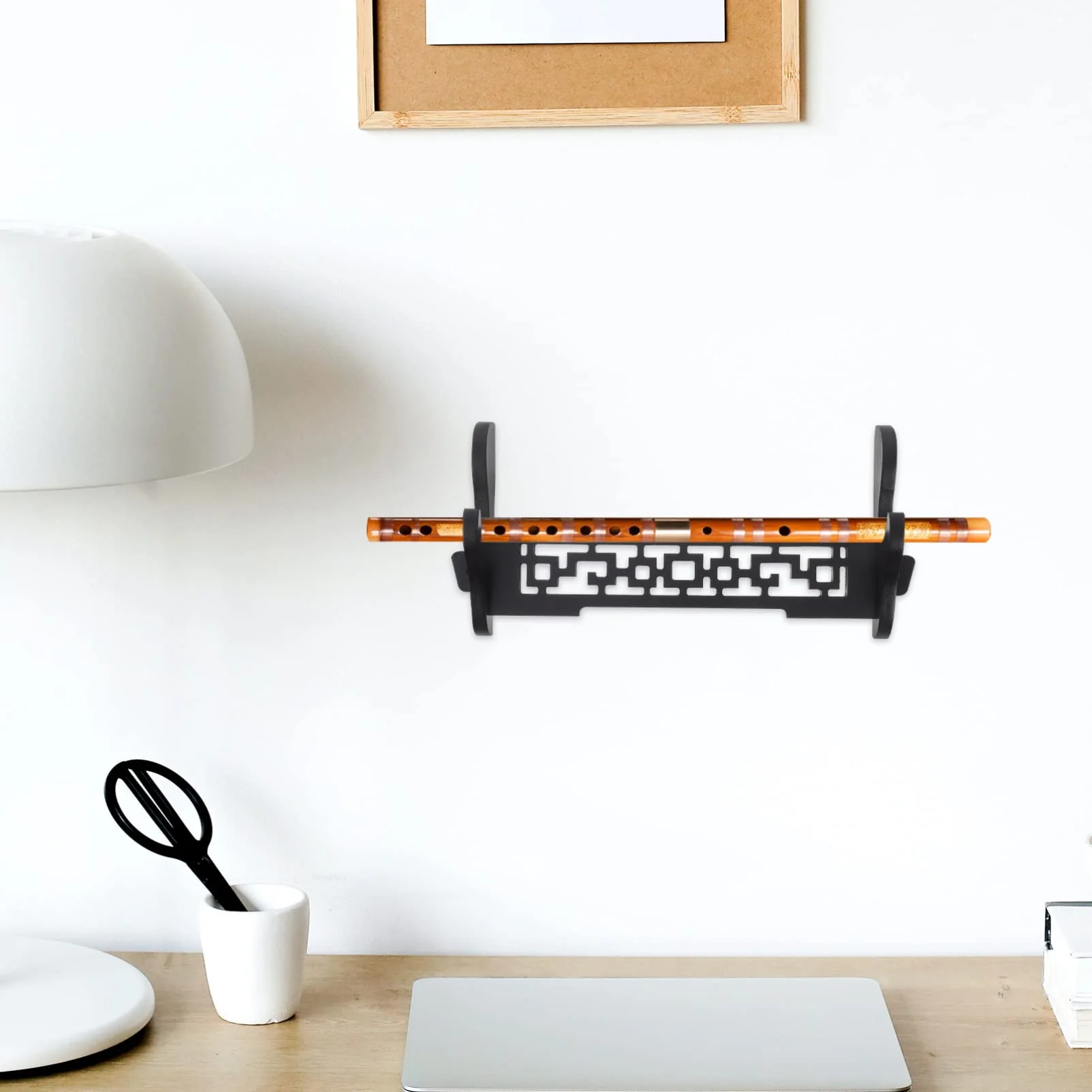 DOITOOL Flute Rack Wall Mount Flute Stand Wall Display Flute Holder Single Layer Swords Rack Samurai Swords Hanger - Image 7