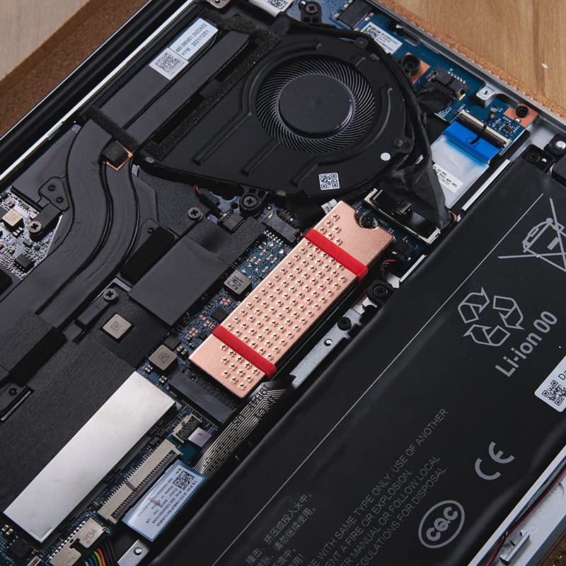 DolDer M.2 2280 SSD Copper Radiator Body 74 x 22 x 2 mm with Thermal Pad Screws Silicone Rings for Desktop PC (2 mm) 2mm - Image 4