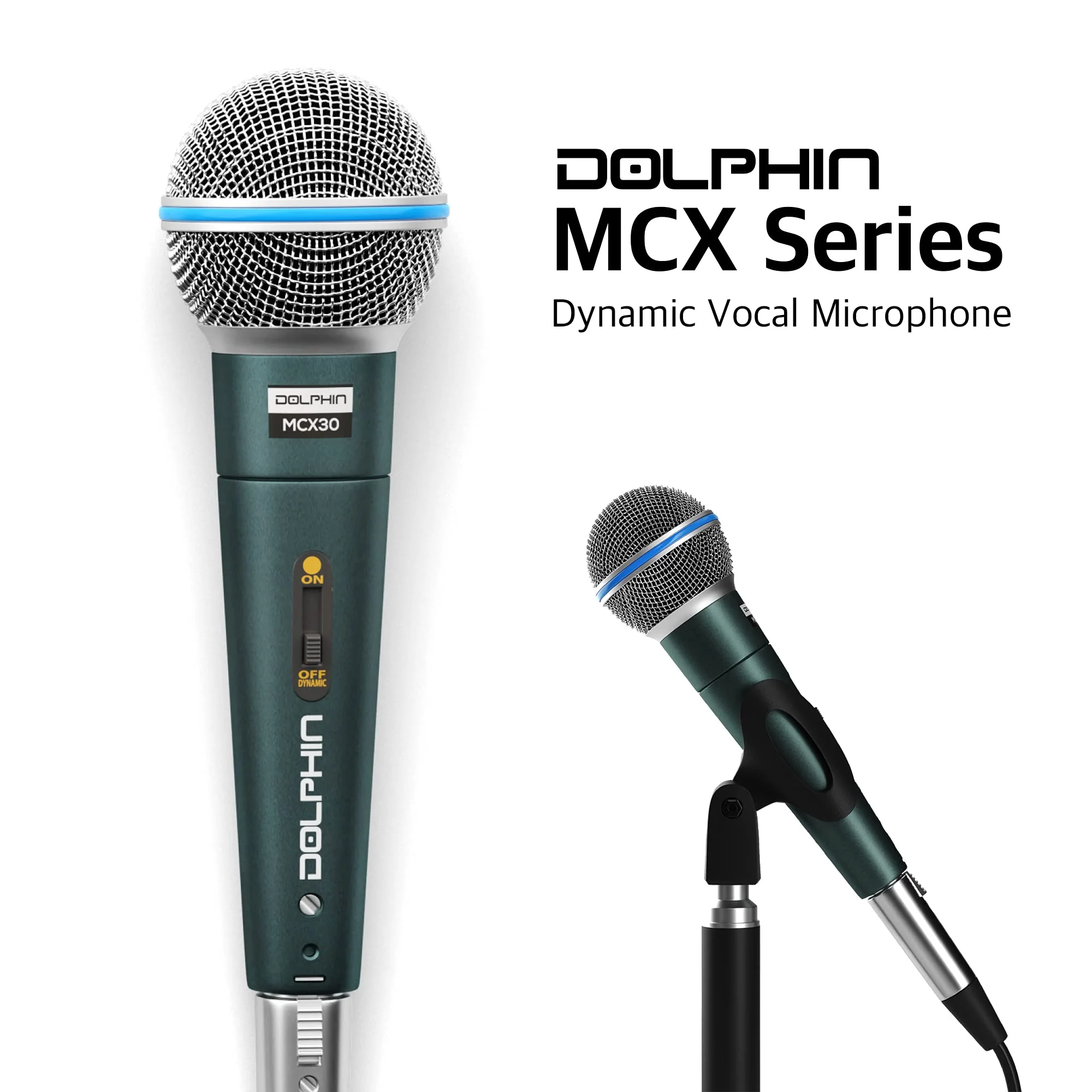 Dolphin MCX30 Handheld Dynamic Vocal Microphone, HQ Direct Connection Audio 1/4, Durable, Crystal Clea Sound, Detachable 14ft XLR Cable, Mic Stand Clip, & Carry Case - Image 4