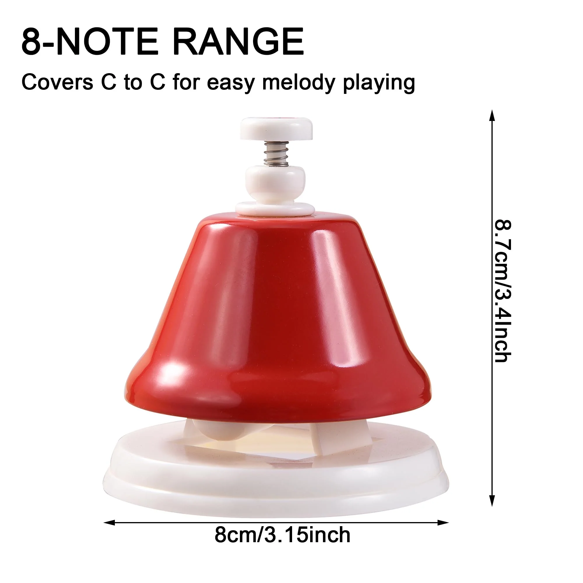 DOMG 8 Note Desk Bells for Kids, Rainbow Diatonic Table Bells, Hand Bells Musical Instrument - Image 2