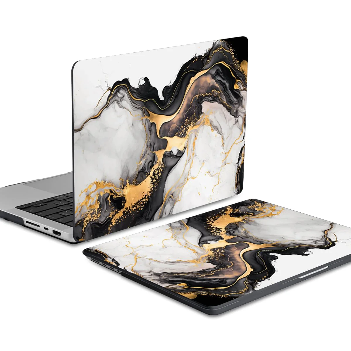 DONGKE Compatible with M3 MacBook Pro 14 inch Case 2024 2023 2021 A2918 A2992 M2 A2779 M1 A2442 Pro/Max, Plastic Hard Shell Cover for Mac Pro 14" with Retina XDR Display & Touch ID, Abstract Marble Abstract Marble D159 - Image 5