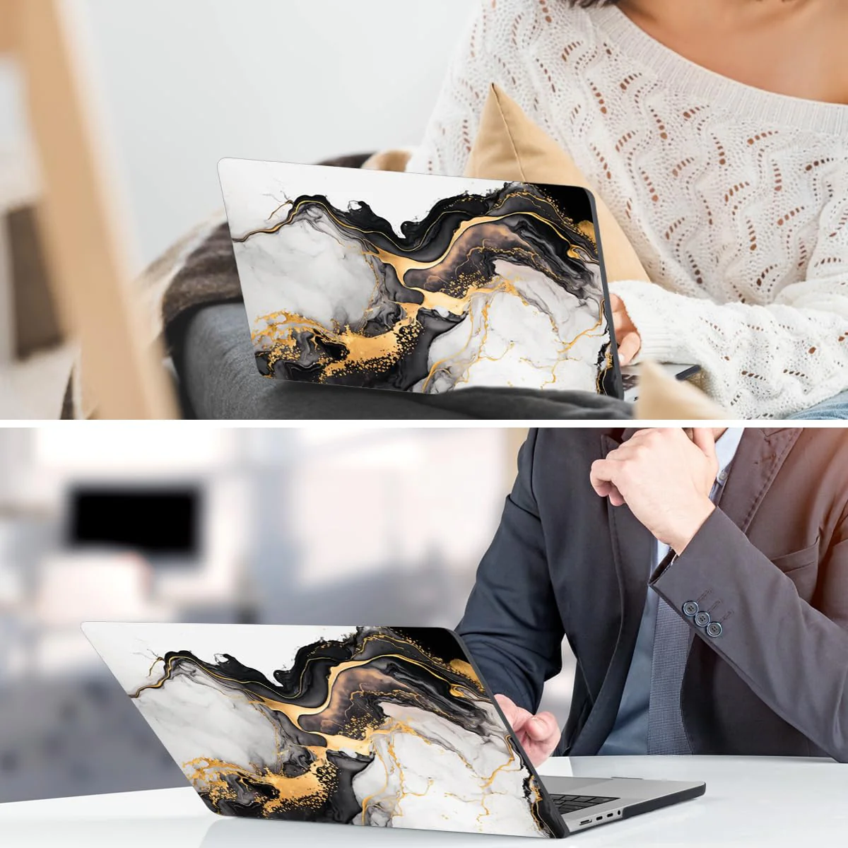DONGKE Compatible with M3 MacBook Pro 14 inch Case 2024 2023 2021 A2918 A2992 M2 A2779 M1 A2442 Pro/Max, Plastic Hard Shell Cover for Mac Pro 14" with Retina XDR Display & Touch ID, Abstract Marble Abstract Marble D159 - Image 6