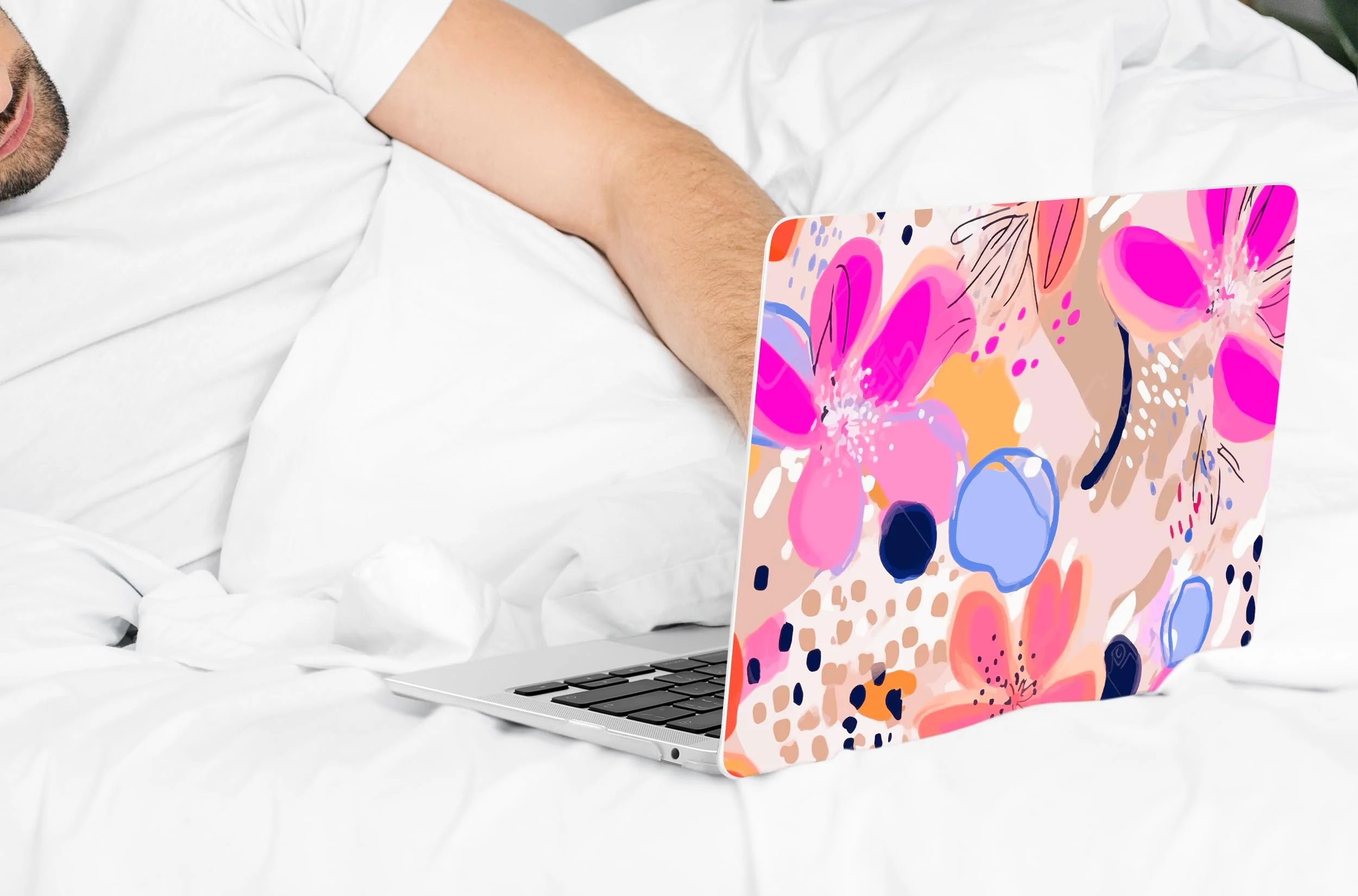 DONGKE Compatible with MacBook Air 13 inch Case 2021 2020 2019 2018 Release A2337 M1 A2179 A1932 with Retina Display & Touch ID, Plastic Hard Shell & Keyboard Cover - Floral Artistic Floral Artistic D157 - Image 7
