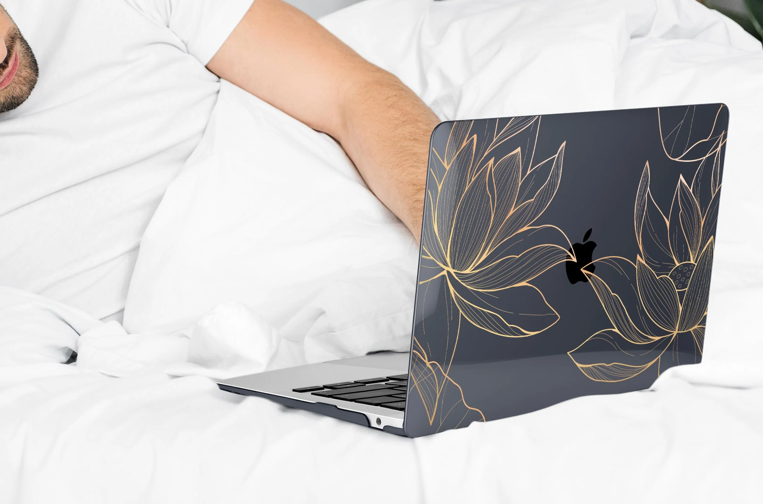 DONGKE Compatible with MacBook Air 13 inch Case 2021 2020 2019 2018 Release A2337 M1 A2179 A1932 with Retina Display & Touch ID, Plastic Hard Shell & Keyboard Cover - Lotus Lotus D153 - Image 7