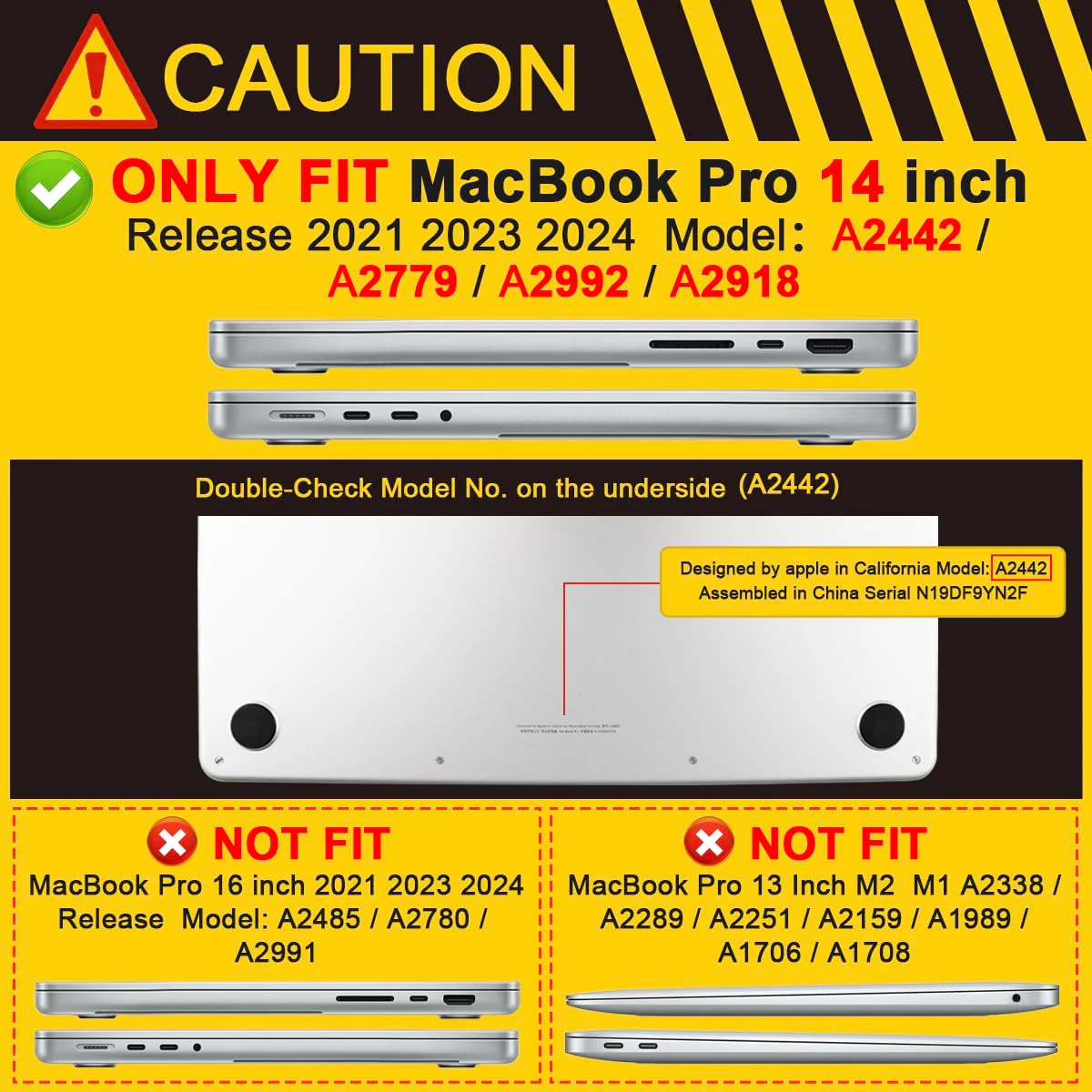 DONGKE Ultra Slim Hard Shell Case for MacBook Pro 14 inch A2918 A2992 M3 A2779 M2 A2442 M1 Pro/Max Chip with Touch ID [2024 2023 2022 2021] - Protective Cover [Sturdy Shockproof] [Matte Grey] Matte Grey - Image 2