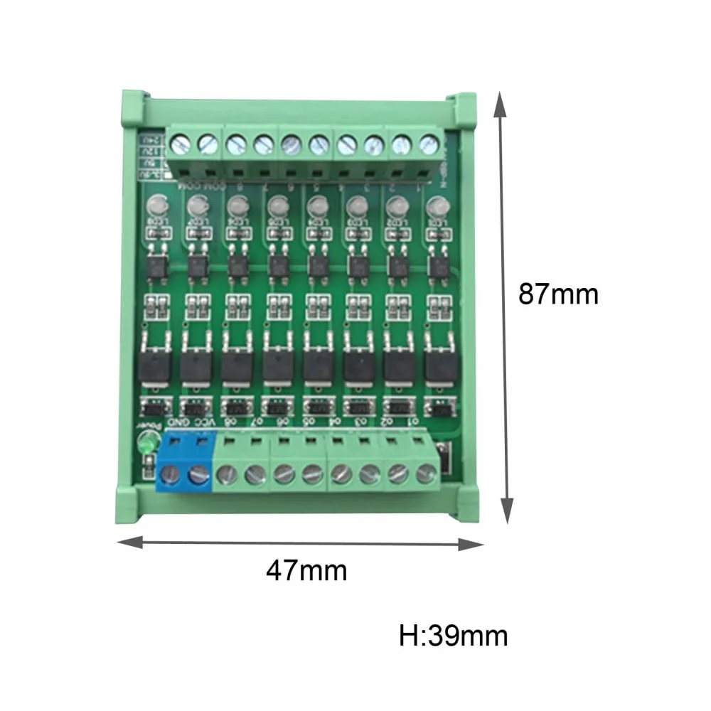 DONGKER 8-Channel PLC Amplifier Circuit Board,DC 3.3V/DC 5V Optocoupler Isolated Module PLC NPN Signal Converter - Image 4