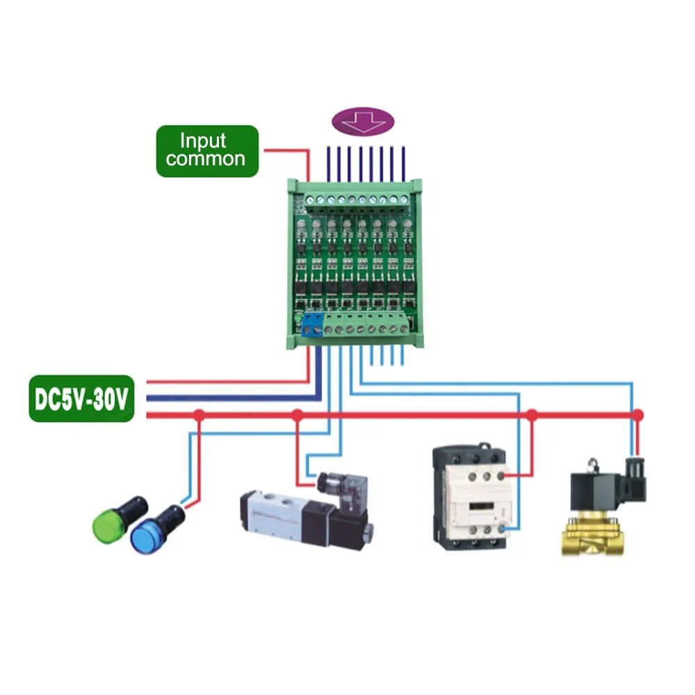 DONGKER 8-Channel PLC Amplifier Circuit Board,DC 3.3V/DC 5V Optocoupler Isolated Module PLC NPN Signal Converter - Image 5