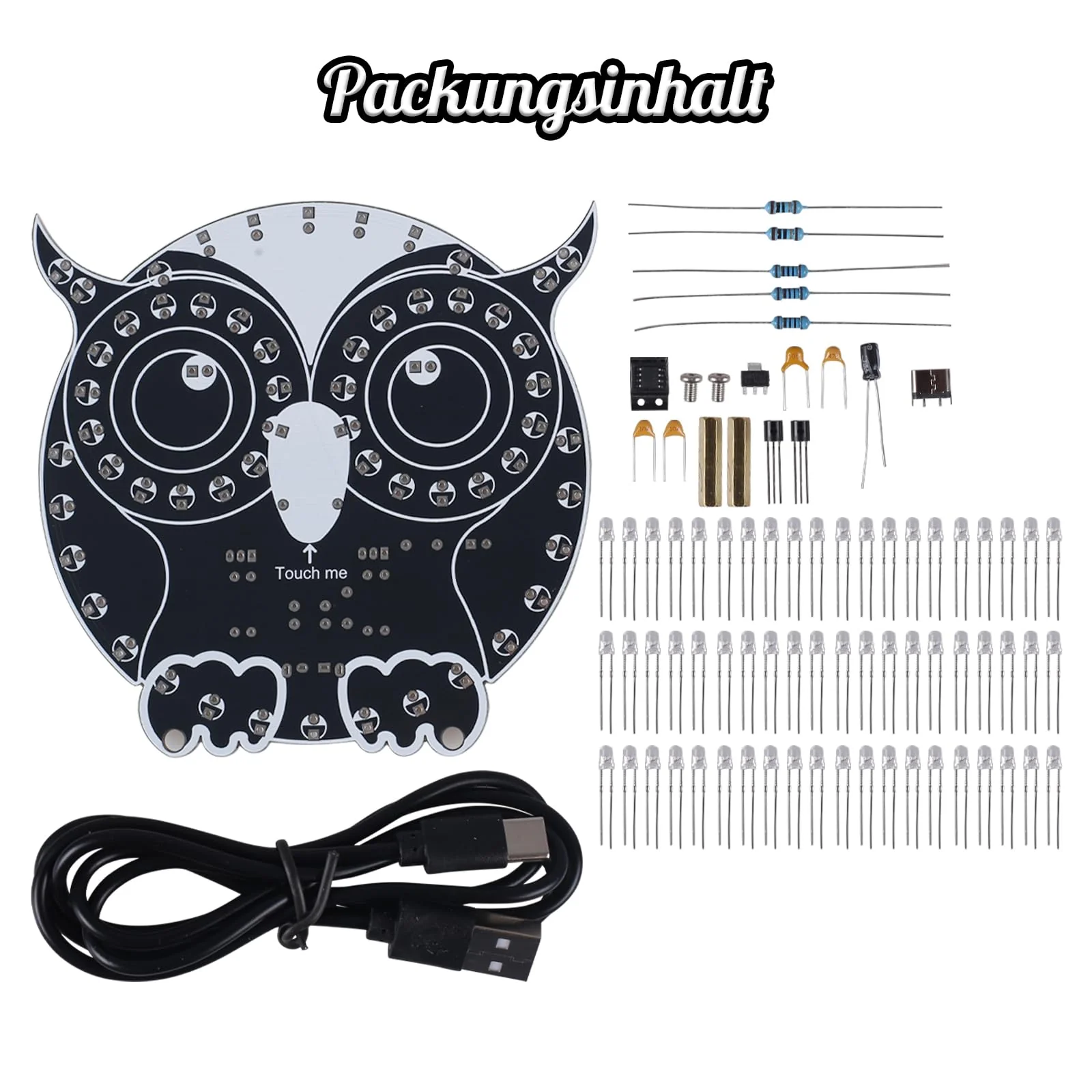 DONGKER Soldering Kit, Owl Shape LED Light Soldering Exercise Kit, DIY Electronic Kits for Beginners, Teaching and Learning Training, DIY Soldering Project LED Lamps Kit with Touch Control, for STEM - Image 2