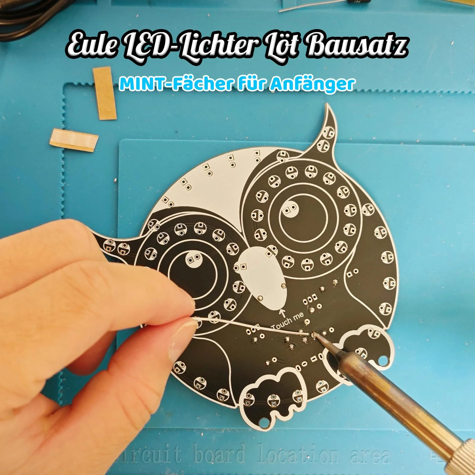 DONGKER Soldering Kit, Owl Shape LED Light Soldering Exercise Kit, DIY Electronic Kits for Beginners, Teaching and Learning Training, DIY Soldering Project LED Lamps Kit with Touch Control, for STEM - Image 6