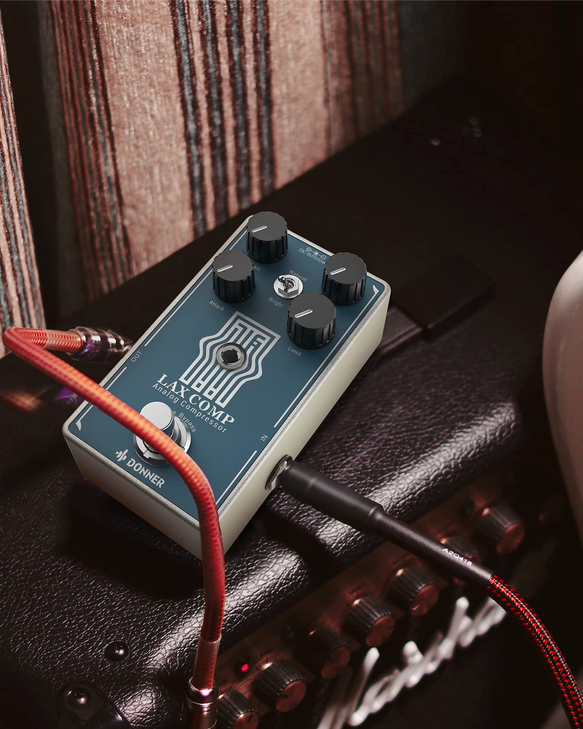 Donner Compressor Guitar Pedal, Lax Comp Compressor Pedal for Electric Guitar and Bass, Classic Peak Limiter Style Compressor with 2 Band EQ Boost Effect Pure Analog True Bypass Blue：Compressor - Image 6