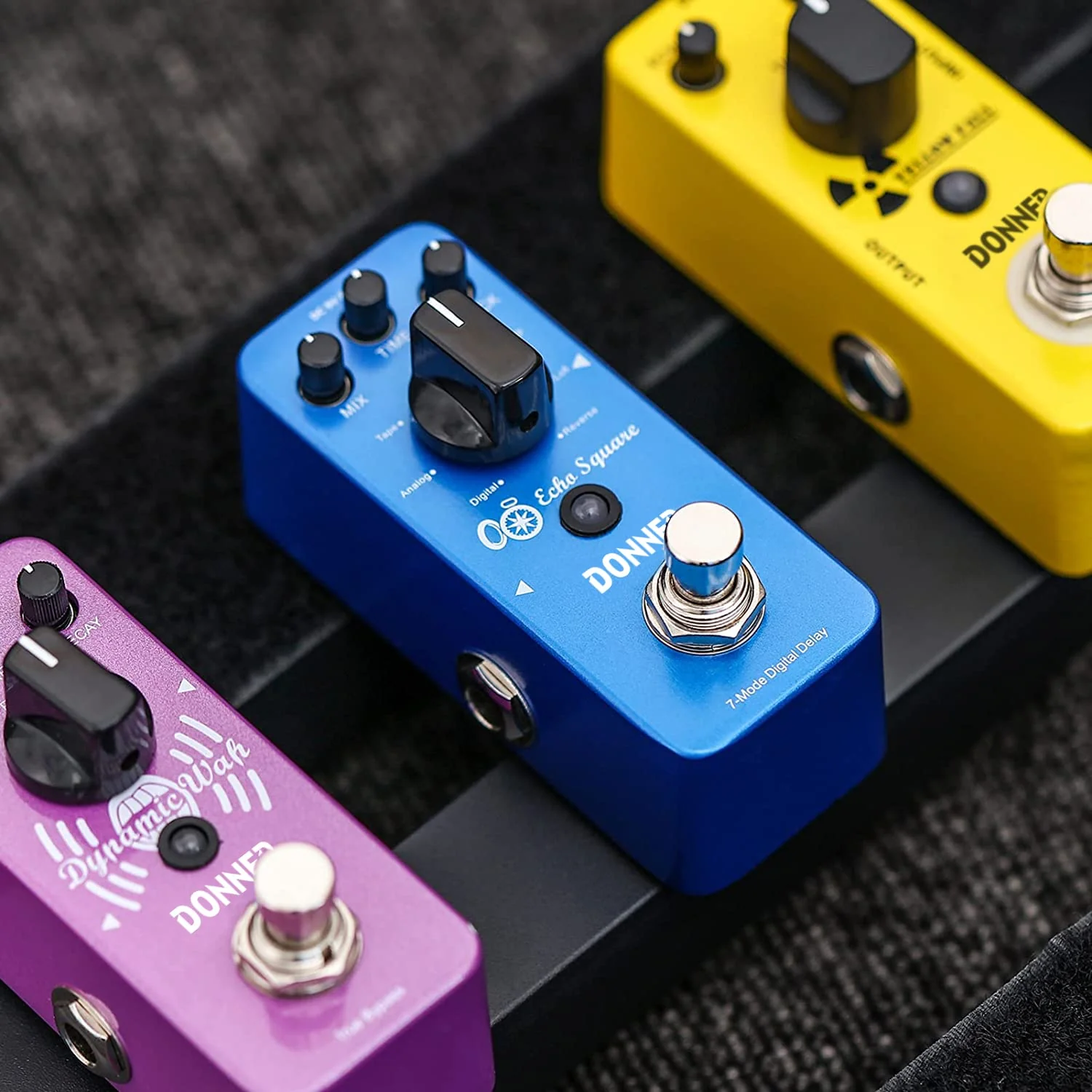 Donner Echo Square Delay Pedal - Digital 7-Modes Delay for Electric Guitar, Multi-Delay including Digital, Analog, Tape, Mod, Sweep, Lofi, Reverse - True Bypass Blue Digital Delay - Image 7