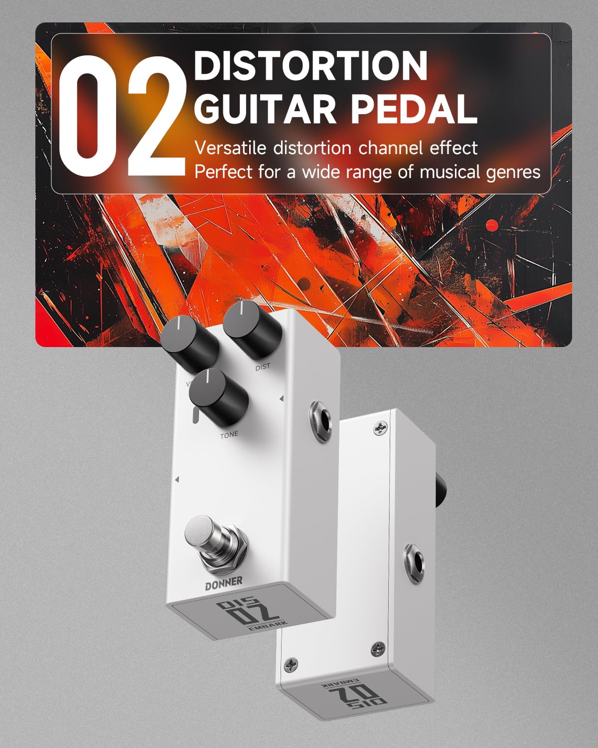 Donner EMBARK 02 Distortion Guitar Pedal, DIY Shell, Electric Guitar, Analog Guitar Effect Pedal, true bypass - Image 2