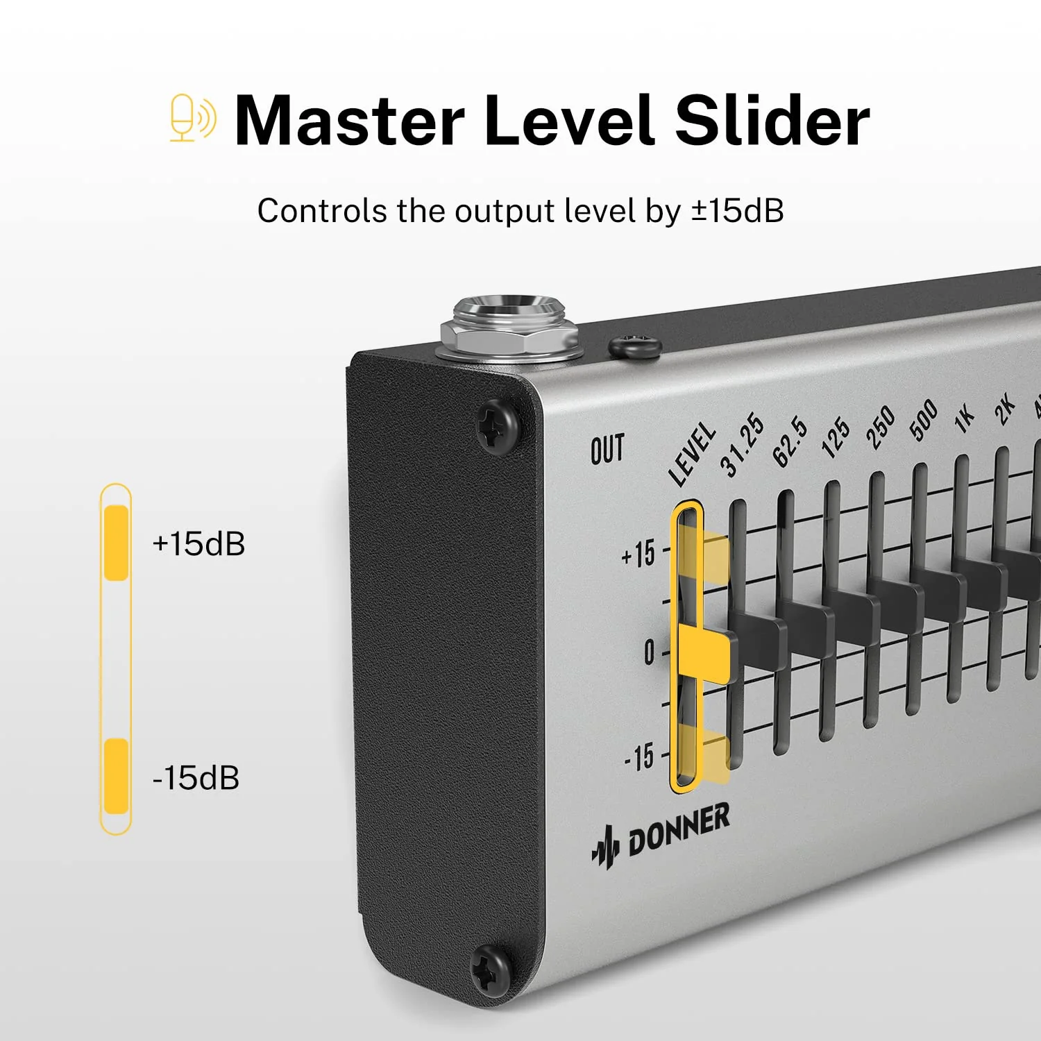 Donner EQ Pedal, 10 Band Equalizer Pedal, EQ Seeker for Guitar and Bass True Bypass - Image 2