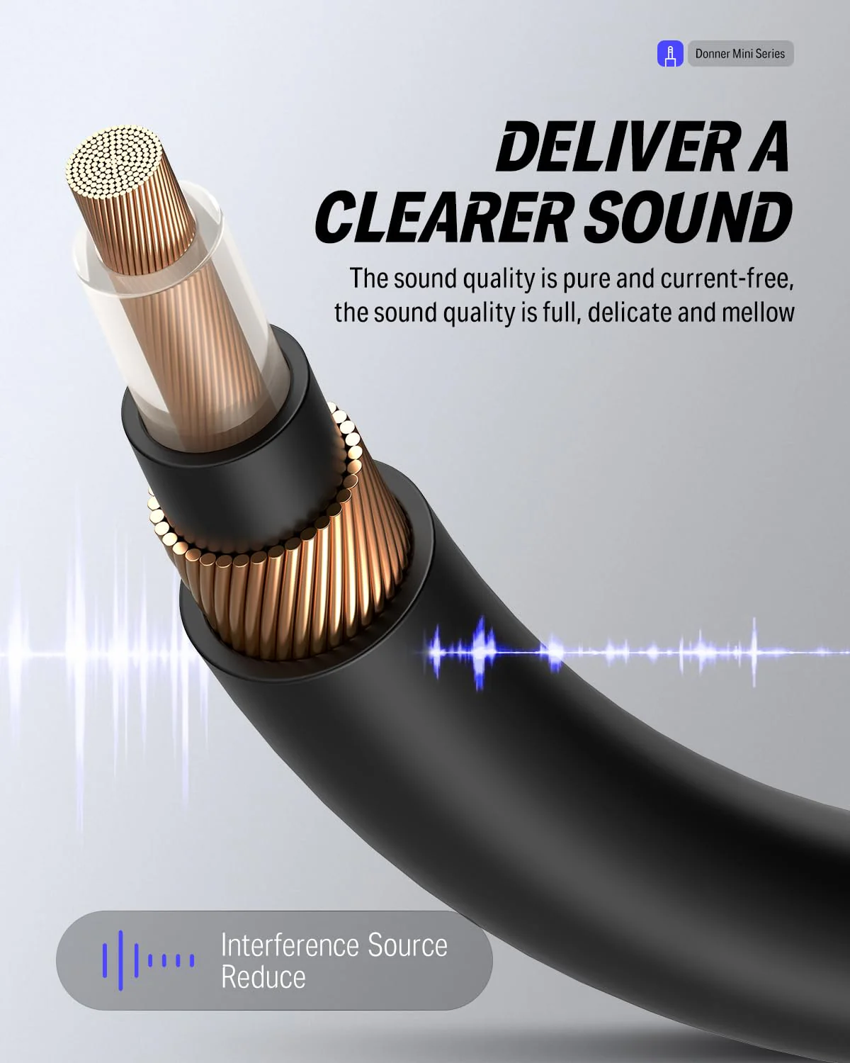 Donner Flat Patch Cables for Guitar Effect Pedal 12 Inch Save Space Clear Sound 1/4" TS Right Angle 6 Packs - Image 3