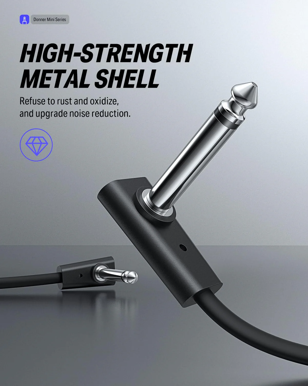 Donner Flat Patch Cables for Guitar Effect Pedal 12 Inch Save Space Clear Sound 1/4" TS Right Angle 6 Packs - Image 6