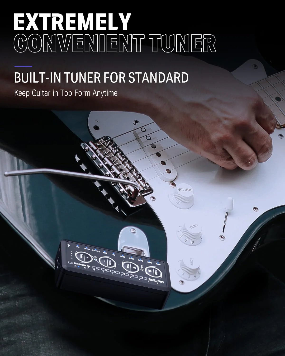 Donner Guitar Headphone Amp Mini Turbo with 10 Amp Models Tuner USB Rechargeable Multi-Effects Delay Reverb Chorus Overdrive Mini Portable Electric Guitar Amp - Image 5