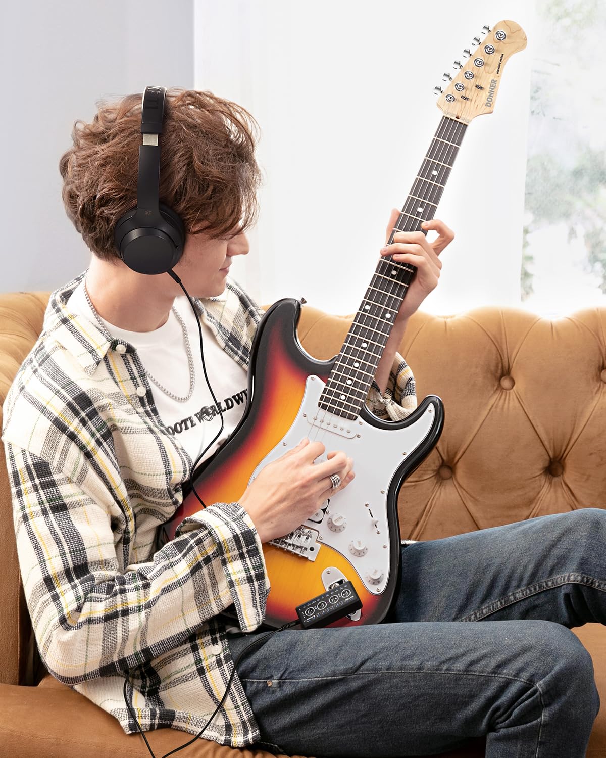 Donner Guitar Headphone Amp Mini Turbo with 10 Amp Models Tuner USB Rechargeable Multi-Effects Delay Reverb Chorus Overdrive Mini Portable Electric Guitar Amp - Image 7