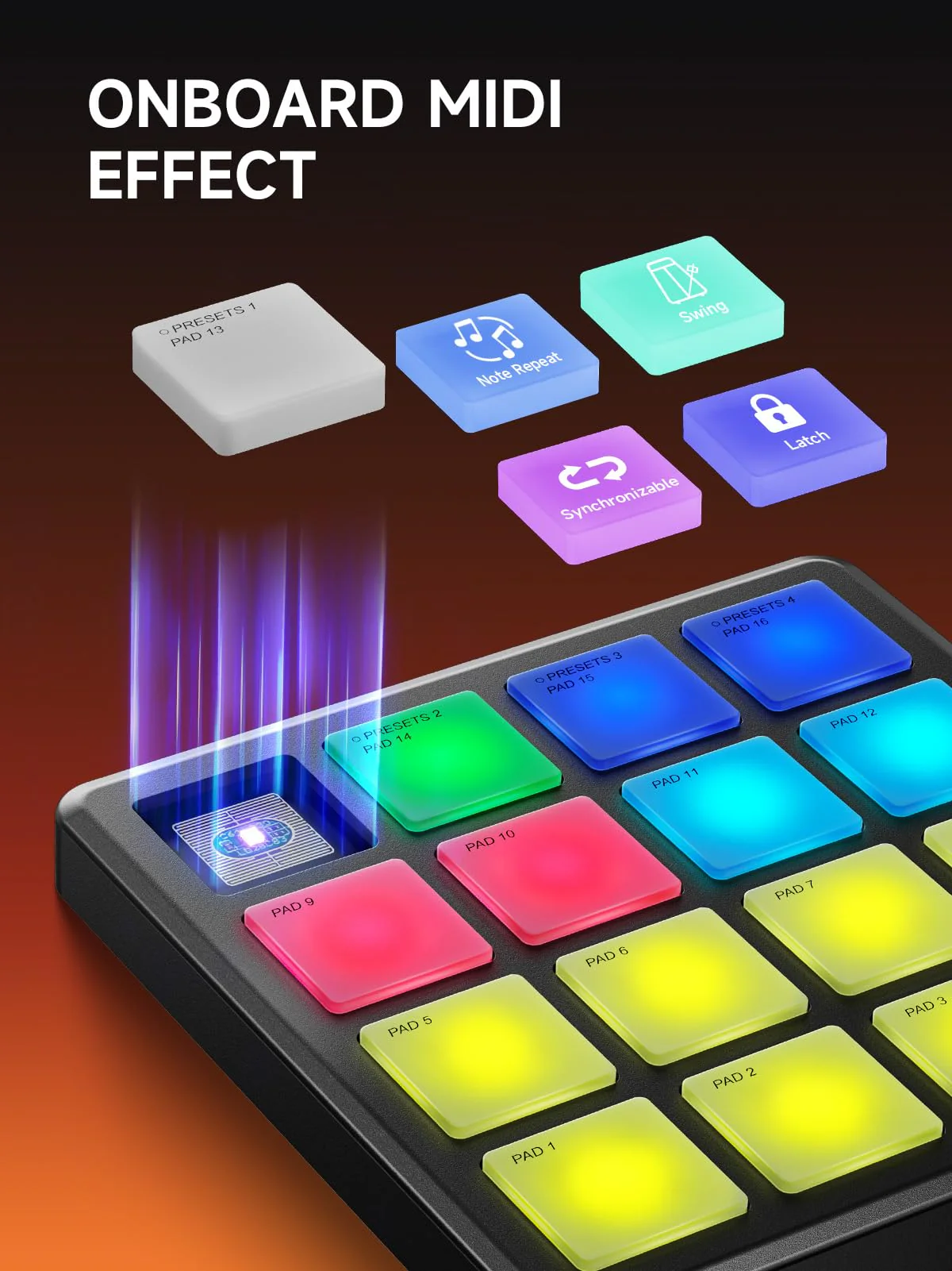 Donner MIDI Controller Pad Beat Maker Machine, Portable Drum Machine with 16 Beat Pads,Note Repeat and Music Production Software, Mini USB MIDI Controller with 40 Courses, STARRYPAD MINI - Image 4