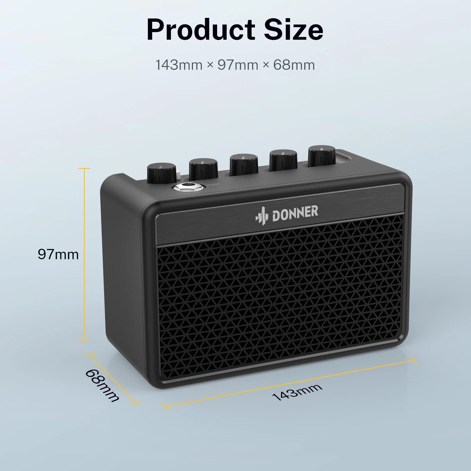Donner Mini Guitar Amp Small Electric Amplifier 5W Portable, Practice Guitar Combo Amp DA-10 Black - Image 3