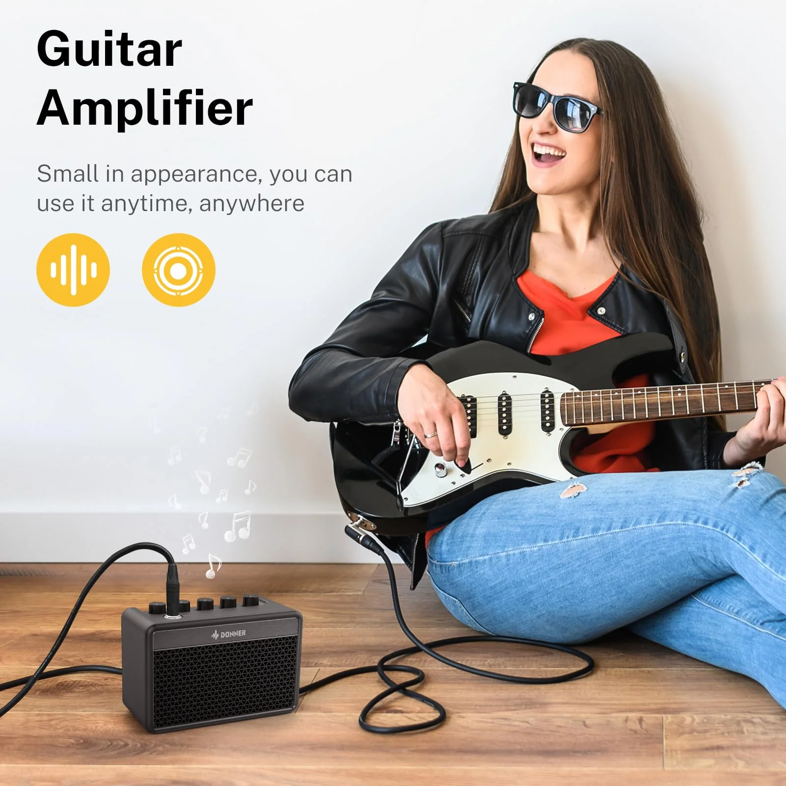 Donner Mini Guitar Amp Small Electric Amplifier 5W Portable, Practice Guitar Combo Amp DA-10 Black - Image 6
