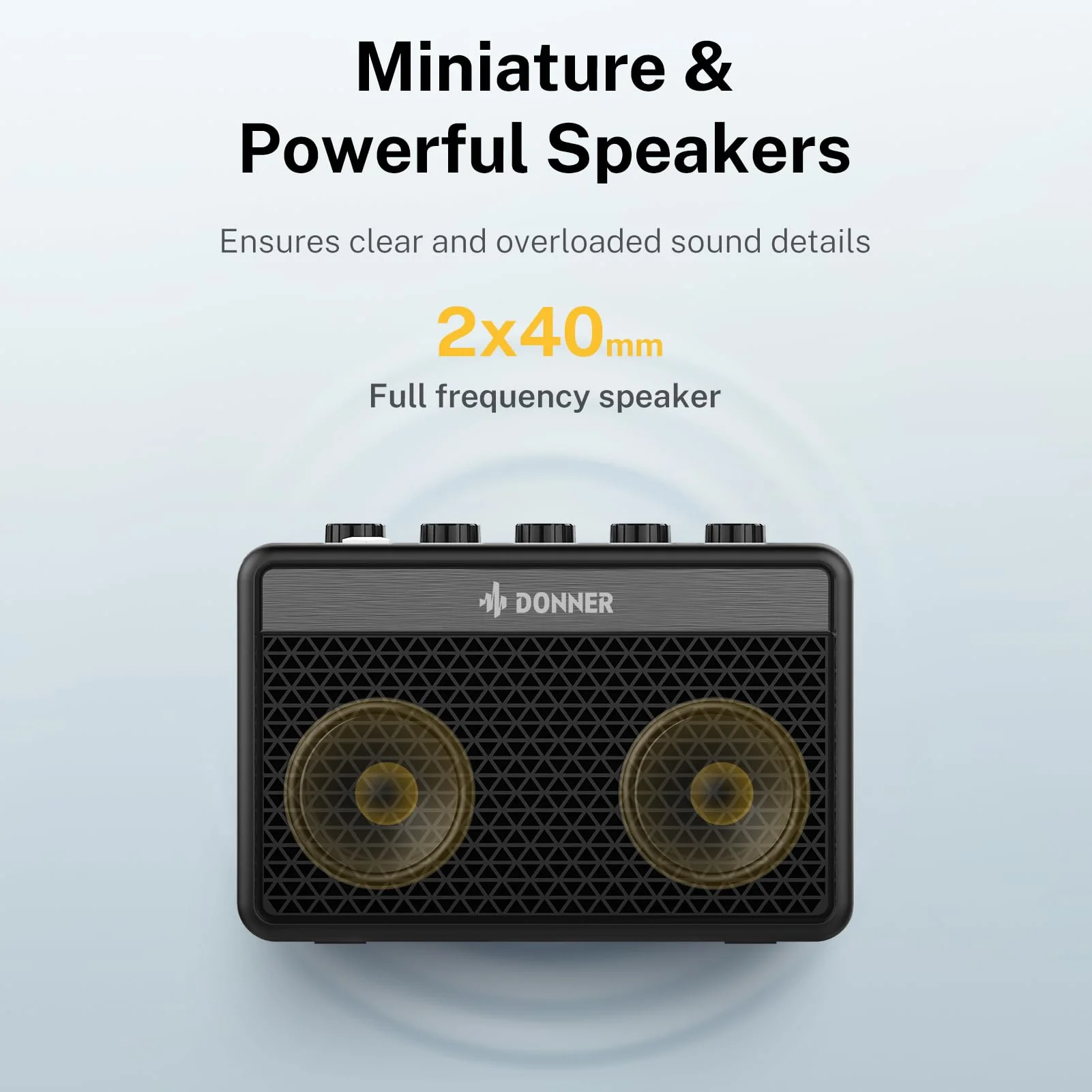 Donner Mini Guitar Amp Small Electric Amplifier 5W Portable, Practice Guitar Combo Amp DA-10 Black - Image 7
