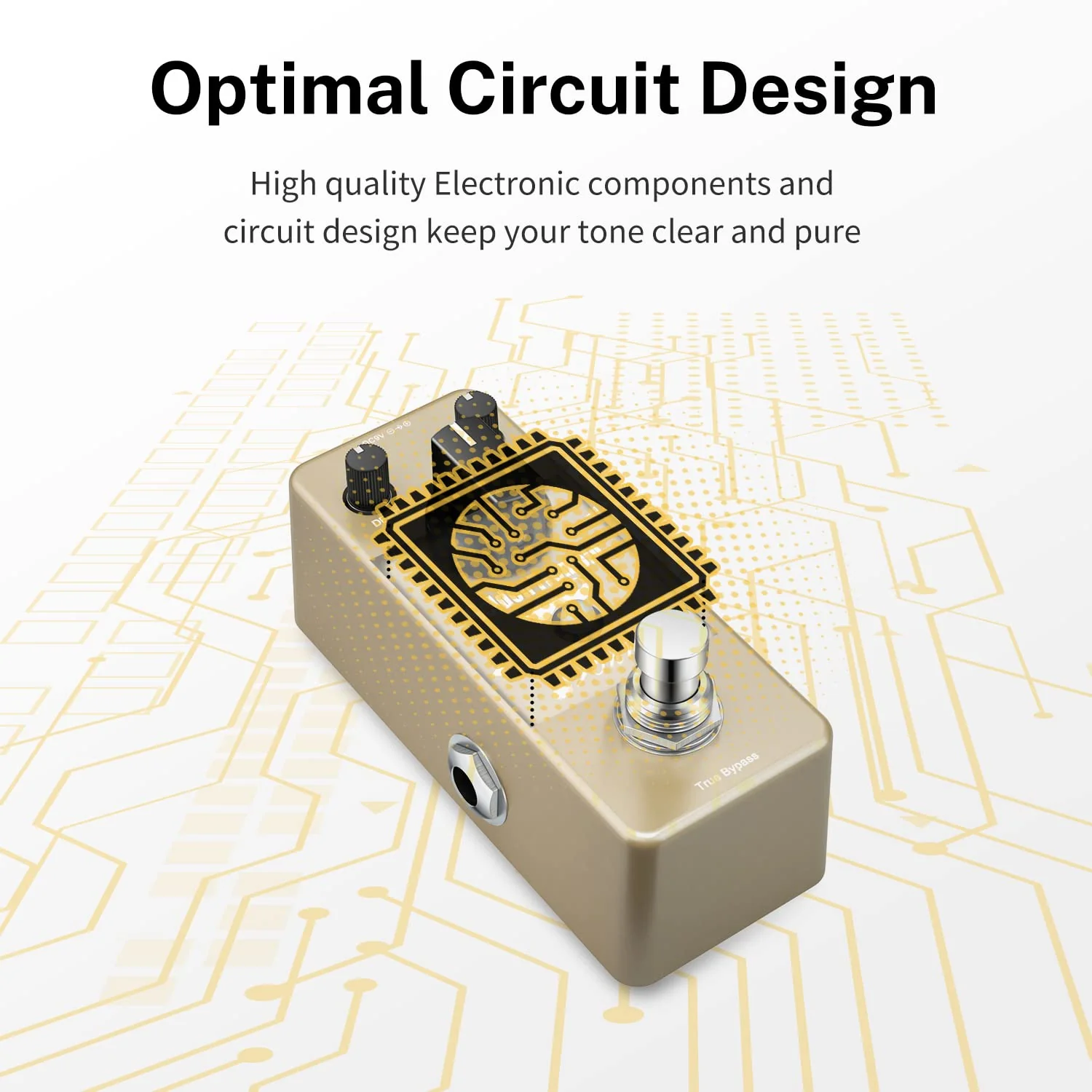 Donner Tremolo Pedal, Golden Tremolo Guitar Pedal Analog Tremolo Effect Pedal for Electric Guitar and Bass True Bypass - Image 4