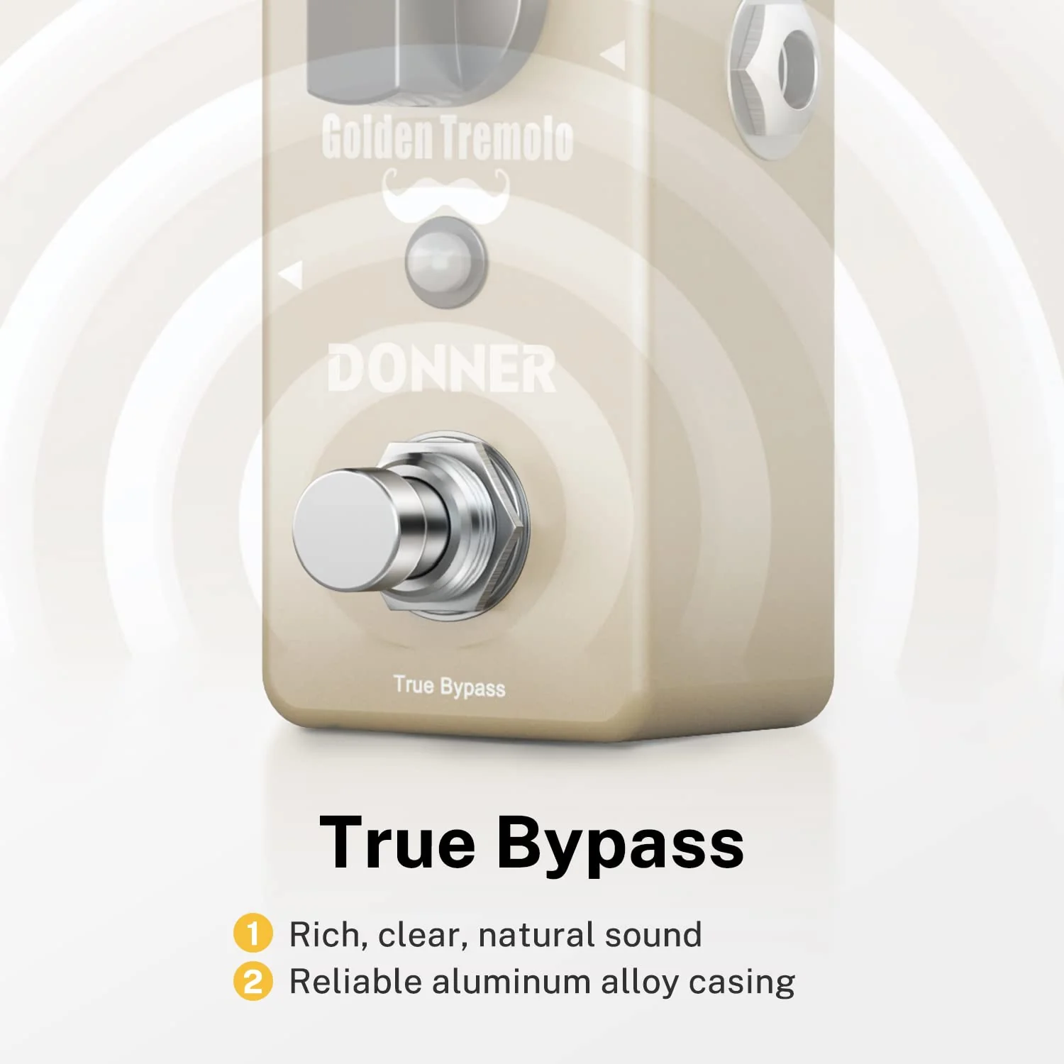 Donner Tremolo Pedal, Golden Tremolo Guitar Pedal Analog Tremolo Effect Pedal for Electric Guitar and Bass True Bypass - Image 5