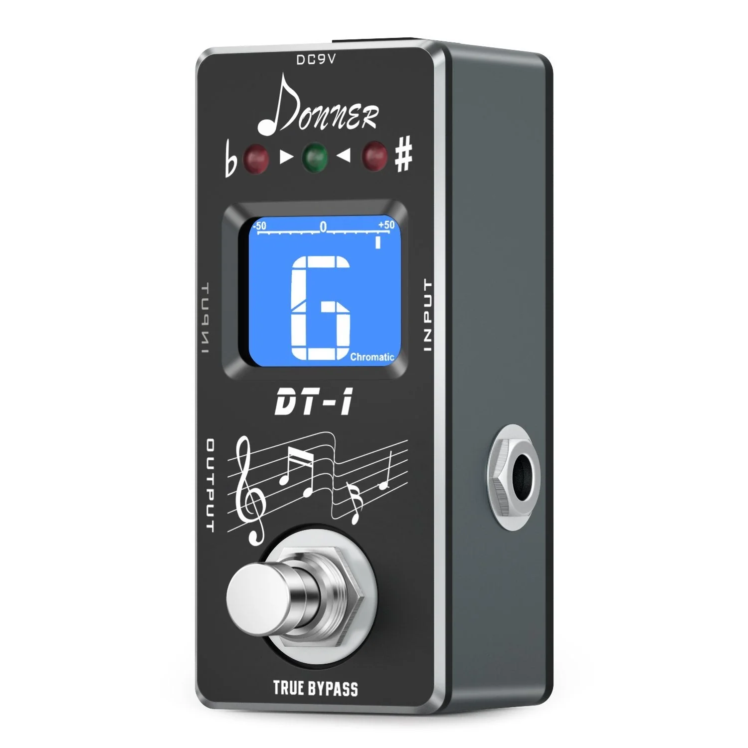 Donner Tuner Pedal, Dt-1 Chromatic Guitar Tuner Pedal with Pitch Indicator for Electric Guitar and Bass True Bypass Black Tuner - Image 4