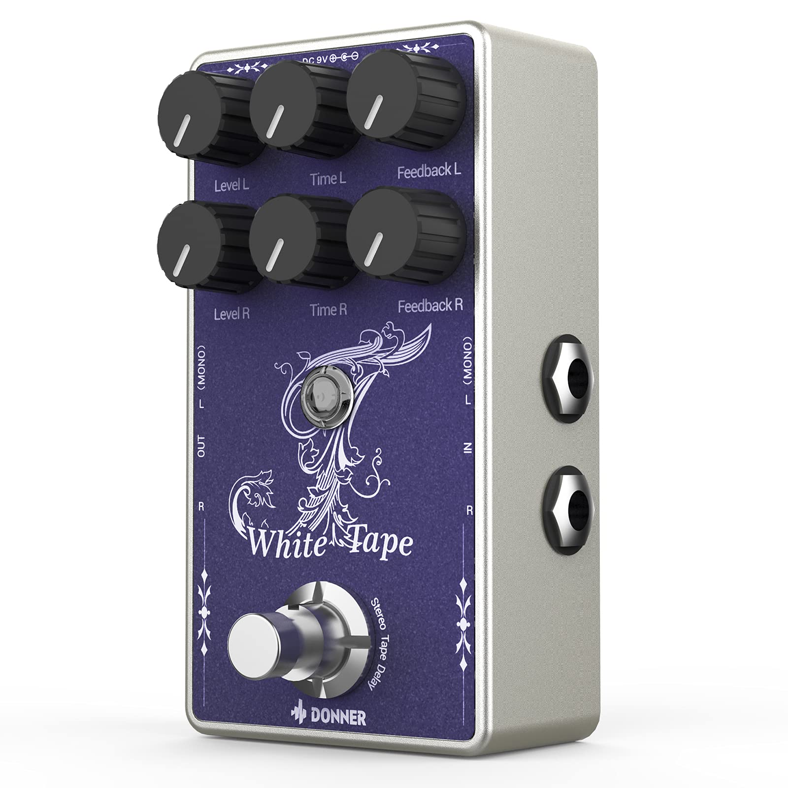 Donner White Tape Stereo Delay Pedal, Analog Delay with Echo Effect, True Bypass, 2 Independent Channels for Electric Guitar, Bass, Synth, Drum Machine Tape Delay - Image 7