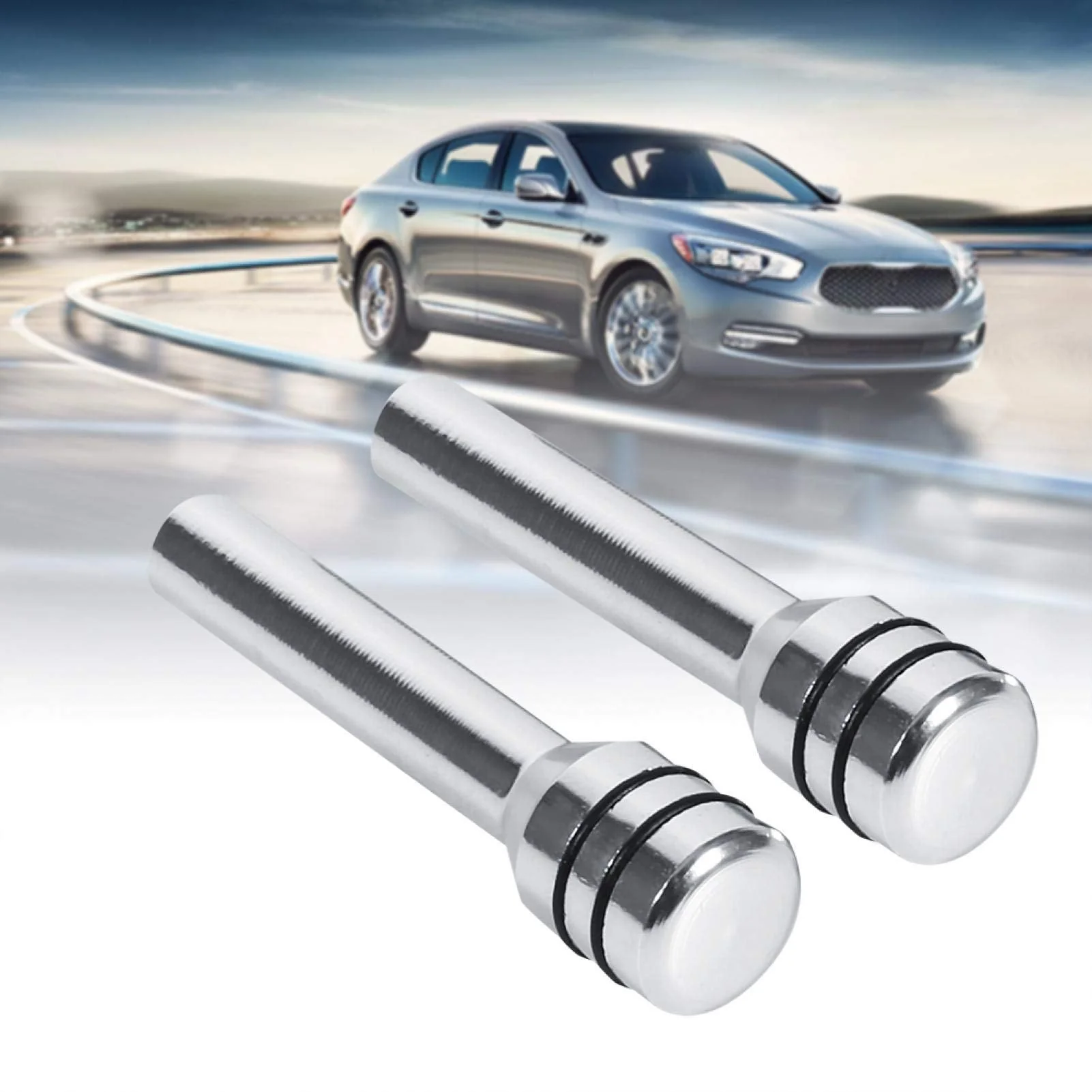 Door Lock Pull Knob,Door Lock Knob,2Pcs Universal Car Truck Aluminum Interior Door Lock Knob Pins Cover Silver Car Door Lock Buttons car Door Lock knobs car Door Lock knobs - Image 2