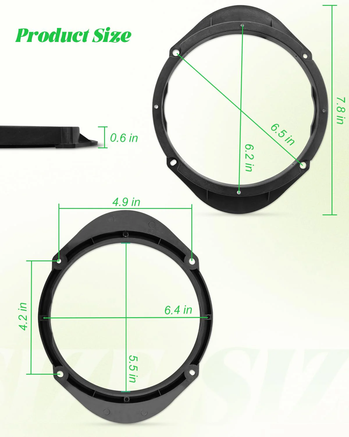 Door Speaker Adapter Spacer 5x7 or 6x8 to 6.5 inch Fit for Mazda 2 3 6 CX-7 BT-50 Tribute CX-9 W/O CX-50/CX50 Front Rear Door Speaker Spacers Bracket - Image 3