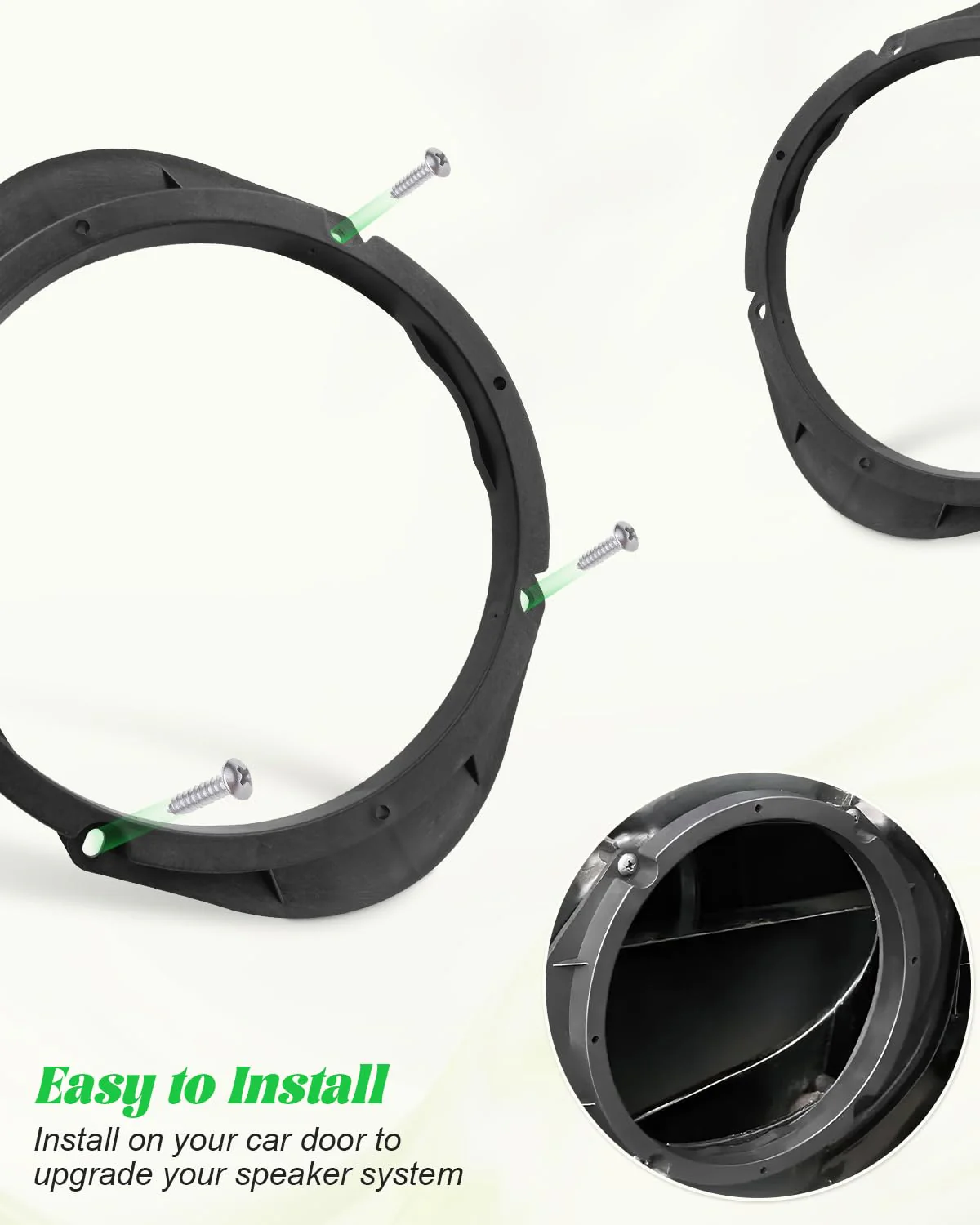 Door Speaker Adapter Spacer 5x7 or 6x8 to 6.5 inch Fit for Mazda 2 3 6 CX-7 BT-50 Tribute CX-9 W/O CX-50/CX50 Front Rear Door Speaker Spacers Bracket - Image 4