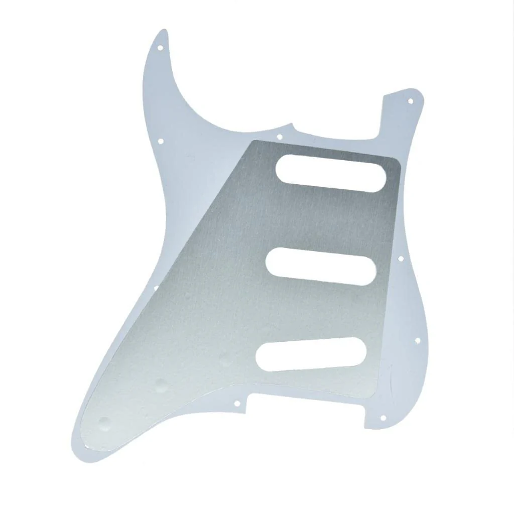 Dopro 11 Hole ST/Strat Style SSS Pick Guard for 3 Single Coil Pickups with Screws Black/White Grid - Image 2