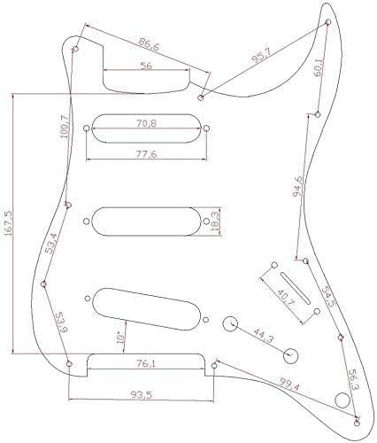 Dopro 11 Hole ST/Strat Style SSS Pick Guard for 3 Single Coil Pickups with Screws Clear - Image 4