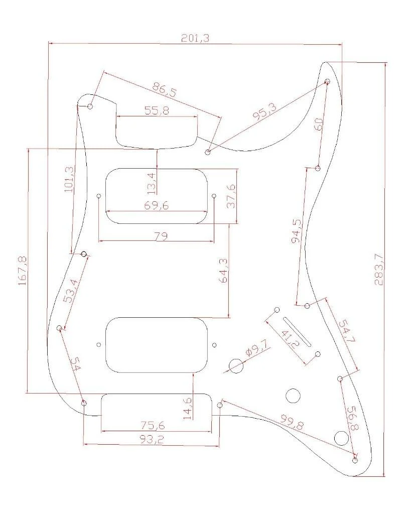 Dopro 11-Hole ST Style Dual Humbucker HH Pickguard for American Strat Guitars with dual humbucking pickups Round Corner Hole Matte Black - Image 2