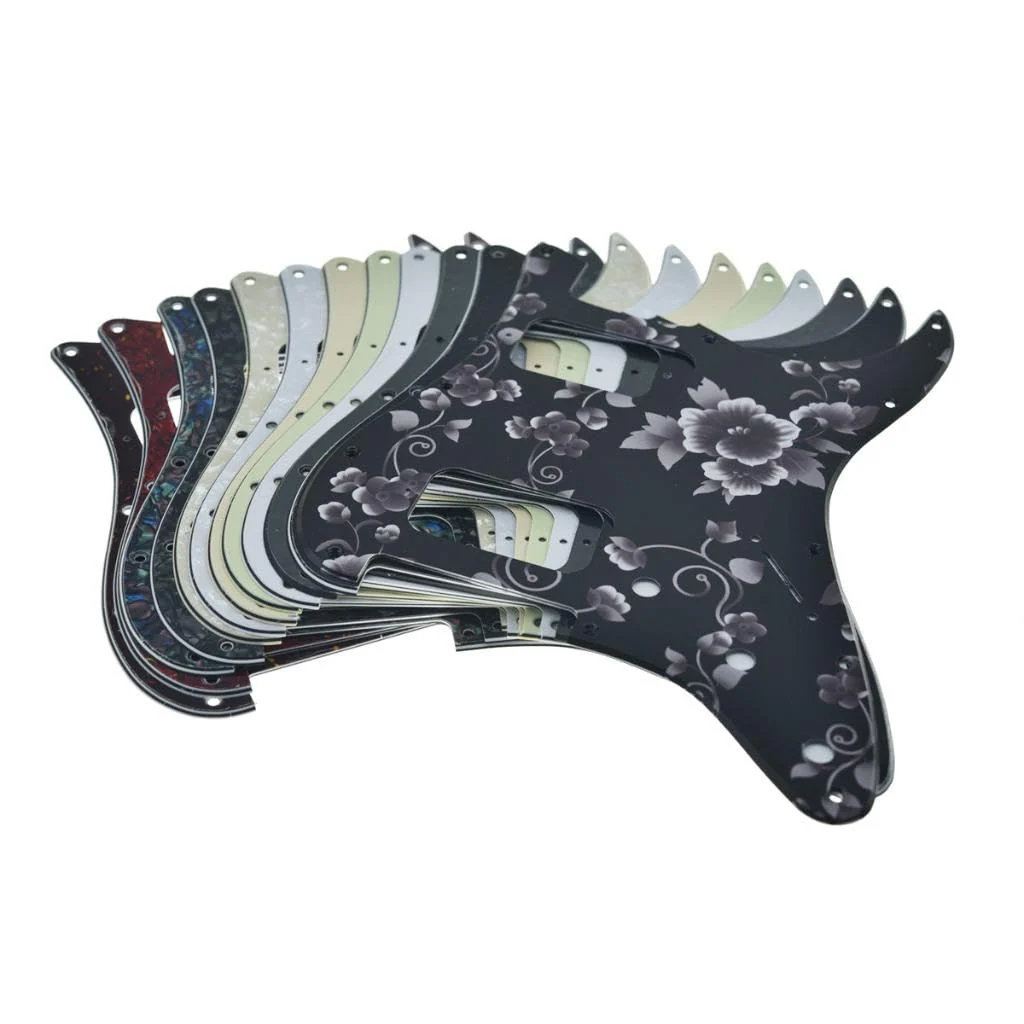 Dopro 11-Hole ST Style Dual Humbucker HH Pickguard for American Strat Guitars with dual humbucking pickups Round Corner Hole Matte Black - Image 6