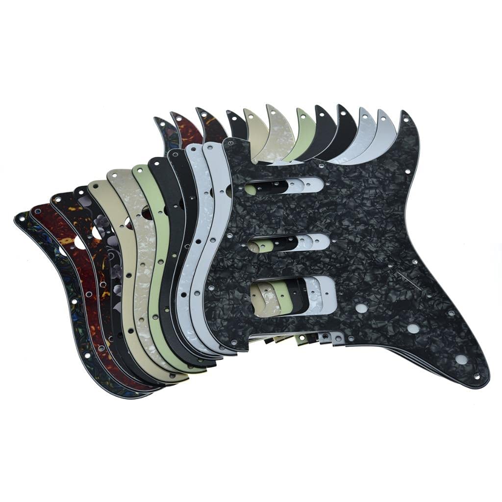 Dopro 11-Hole Strat HSS Guitar Pickguard 2-Screw Humbucking Pickup Mount for American FD Stratocaster Aged Pearl - Image 6