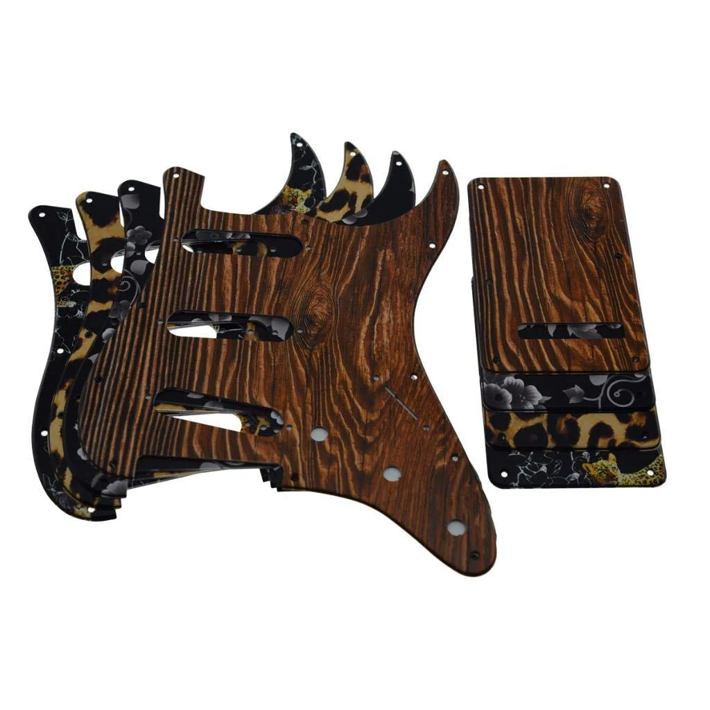 Dopro 11 Hole Strat SSS 3D Printed plastic pickguard ST Back Plate Trem Cover fits USA/Mexican Fender Strat Leopard Stripe - Image 3