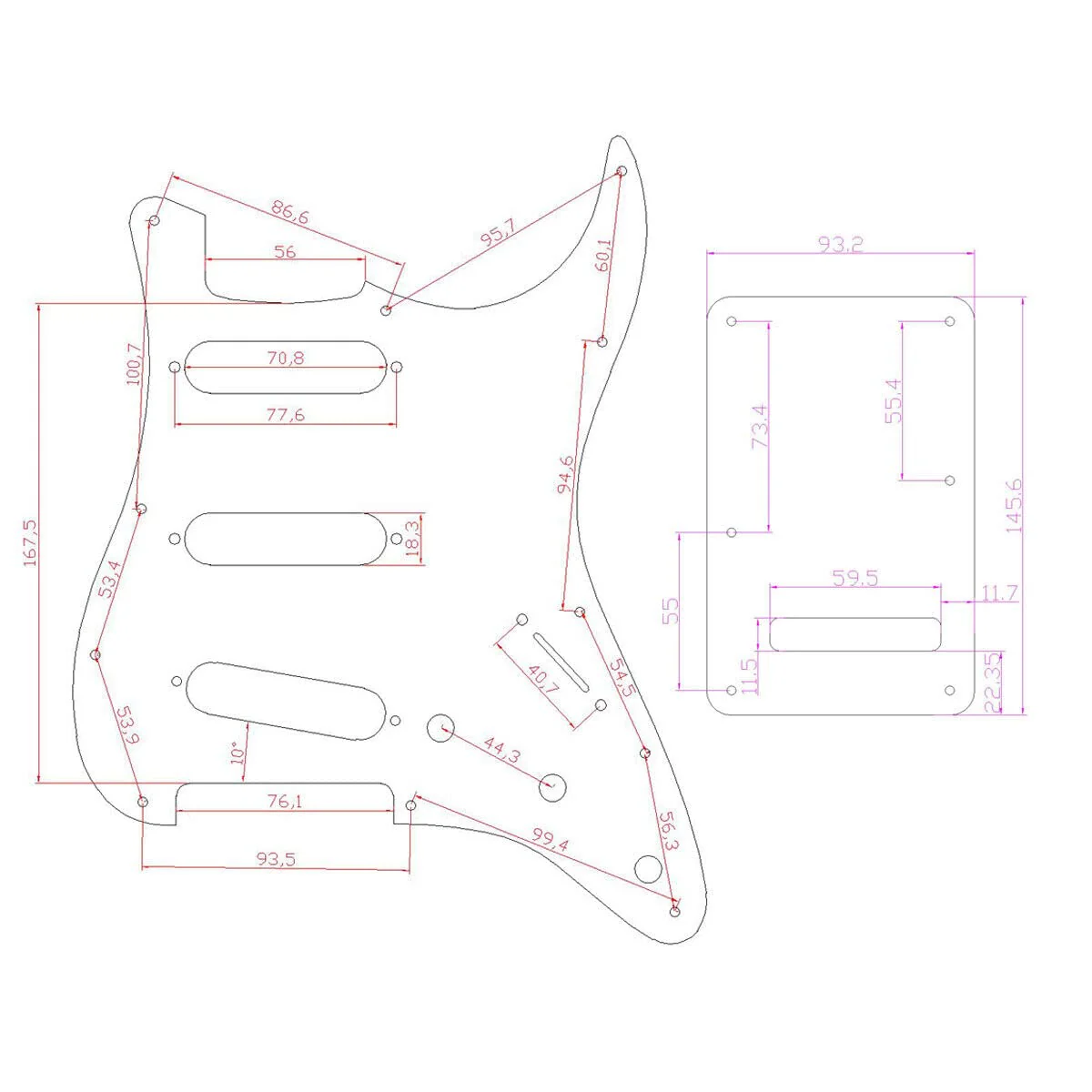 Dopro 11 Hole Strat SSS 3D Printed plastic pickguard ST Back Plate Trem Cover fits USA/Mexican Fender Strat Leopard Stripe - Image 5