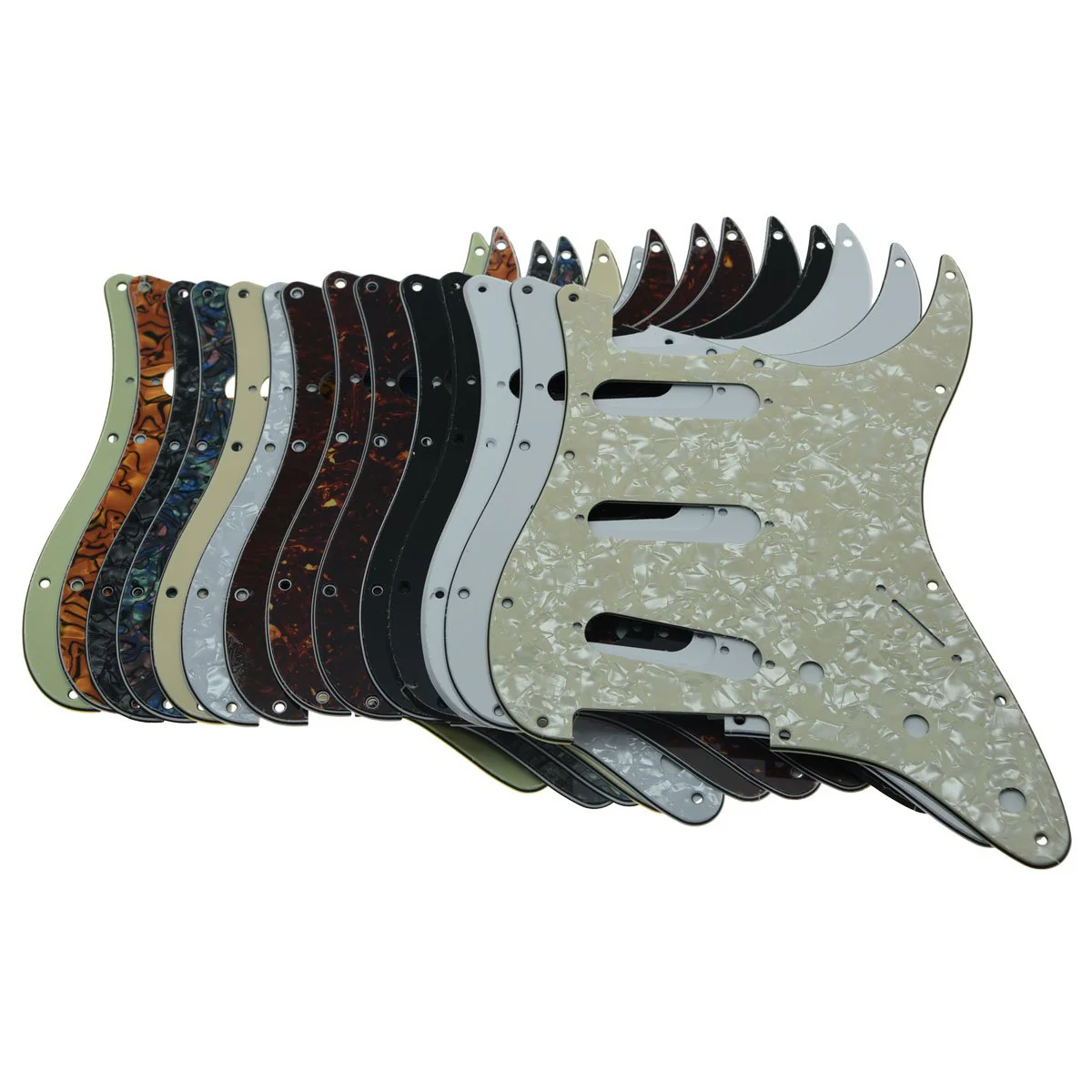 Dopro 11 Hole Vintage 62 Strat ST SSS Single Coil Pickups Guitar Pickguard Scratch Plate with Screws for American FD 62 Stratocaster Aged White 3 Ply - Image 5