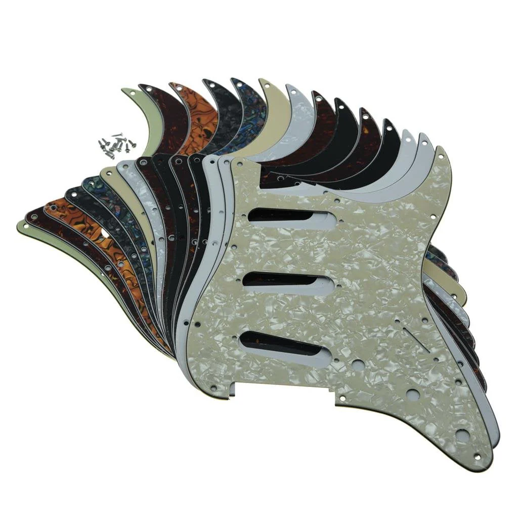 Dopro 11 Hole Vintage 62 Strat ST SSS Single Coil Pickups Guitar Pickguard Scratch Plate with Screws for American FD 62 Stratocaster Aged White 3 Ply - Image 6