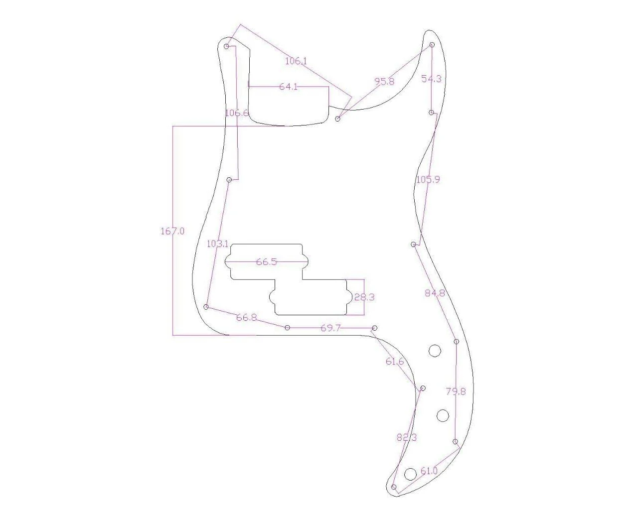 Dopro 13 Hole 3D Printed Plastic Pickguard with Screws PB Bass Scratch Plate for USA/Mexican FD Black/White Grid - Image 4