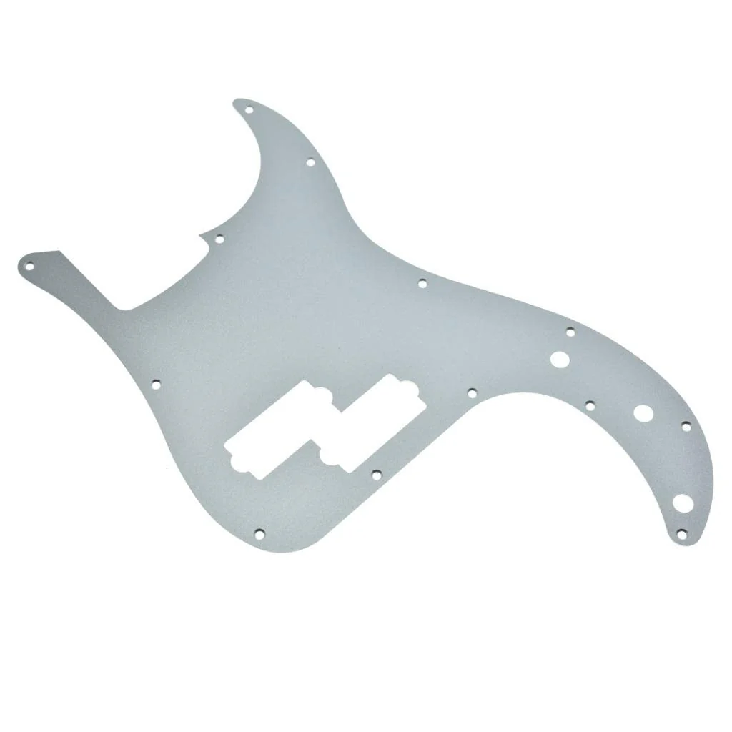 Dopro 13 Hole Matte Aluminum Precision P Bass Pickguard Metal Anodized P Bass Pick Guard Scratch Plate for USA/Mexico Precision P Bass Matte Silver - Image 4