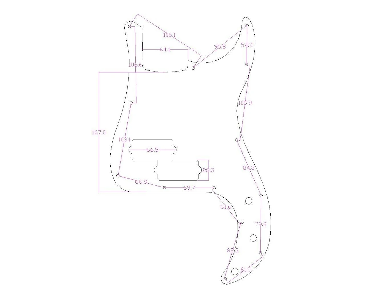 Dopro 13 Hole Right Handed Modern-Style Metal Aluminium Anodized Precision Bass P Bass Pickguard Fits American Fender P Bass Black Right Handed Version - Image 2